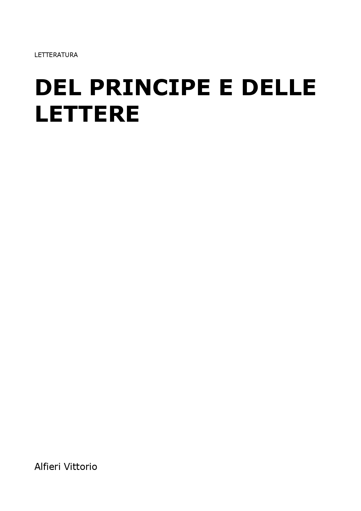 Del Principe E Delle Lettere