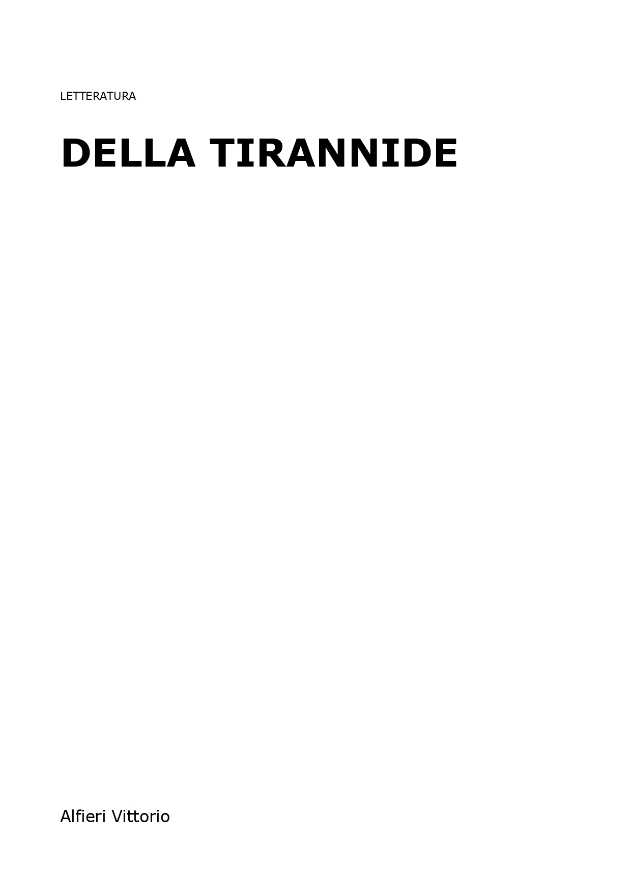 Della Tirannide
