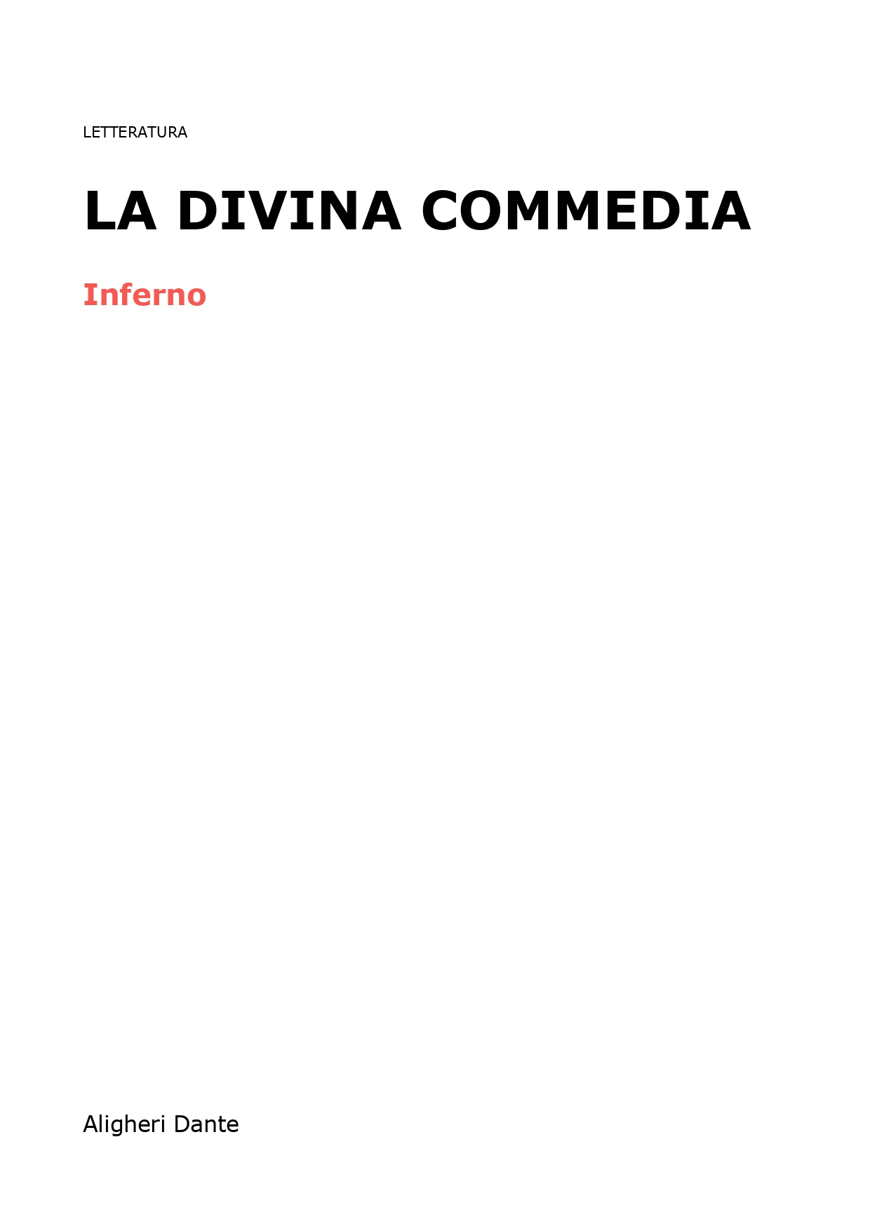 La divina commedia