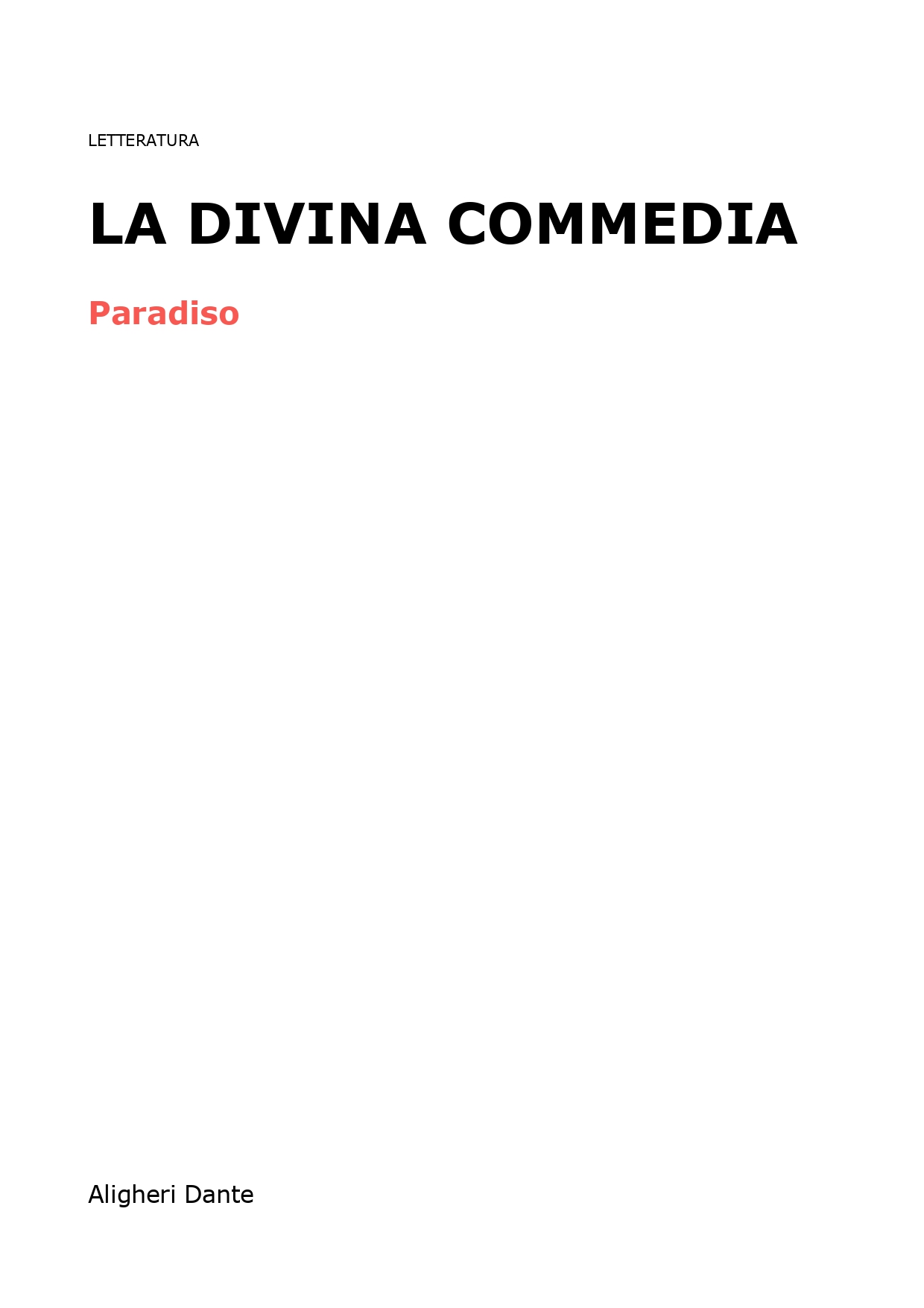 La divina commedia