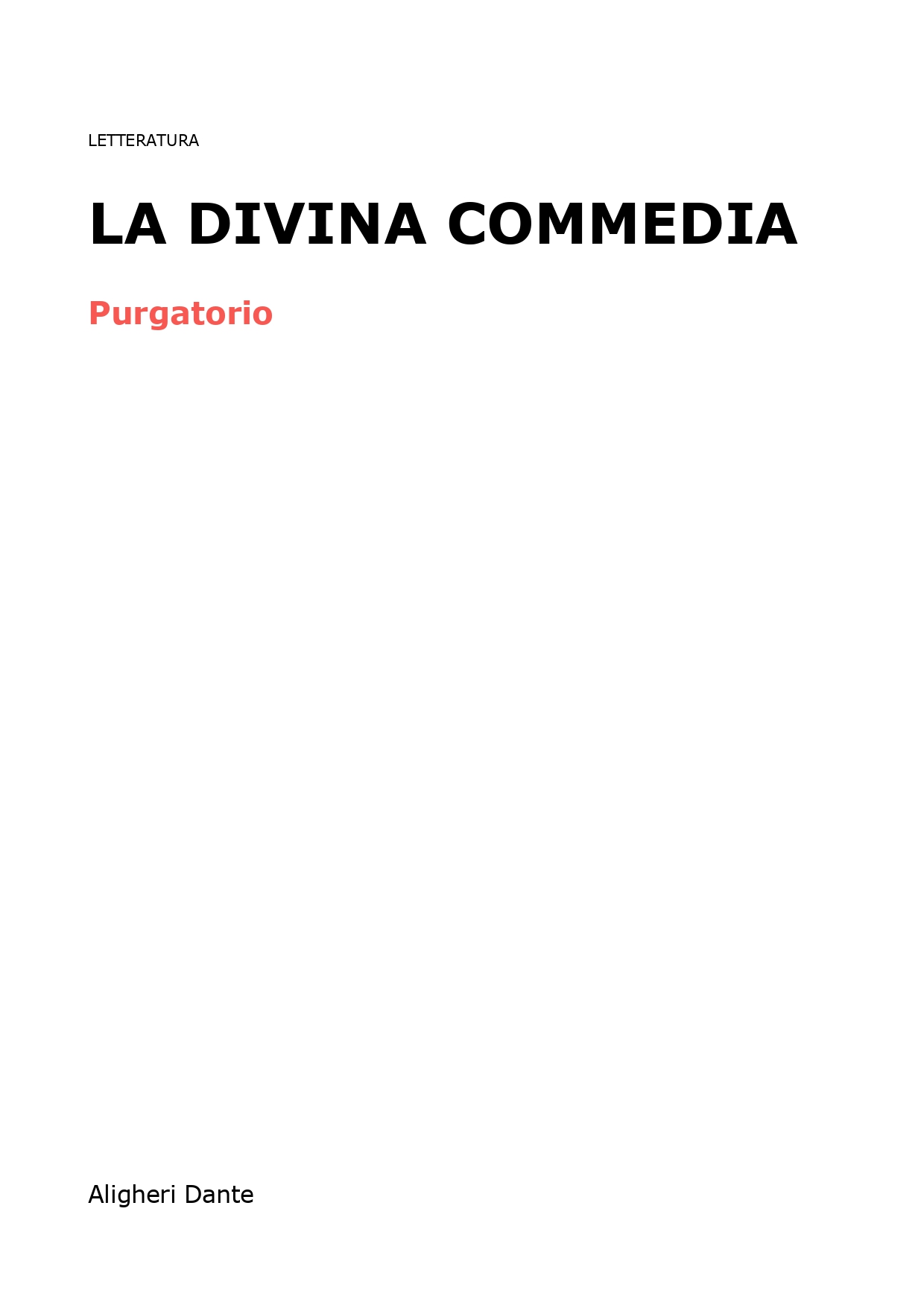 La divina commedia