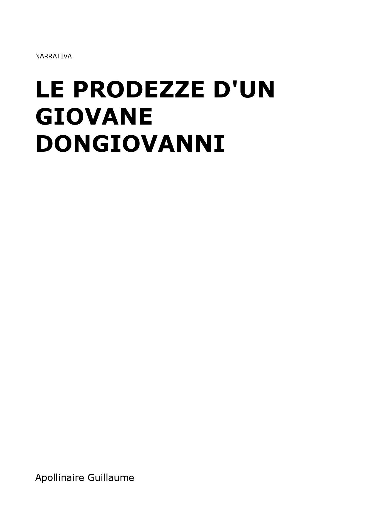 Le prodezze d'un giovane dongiovanni