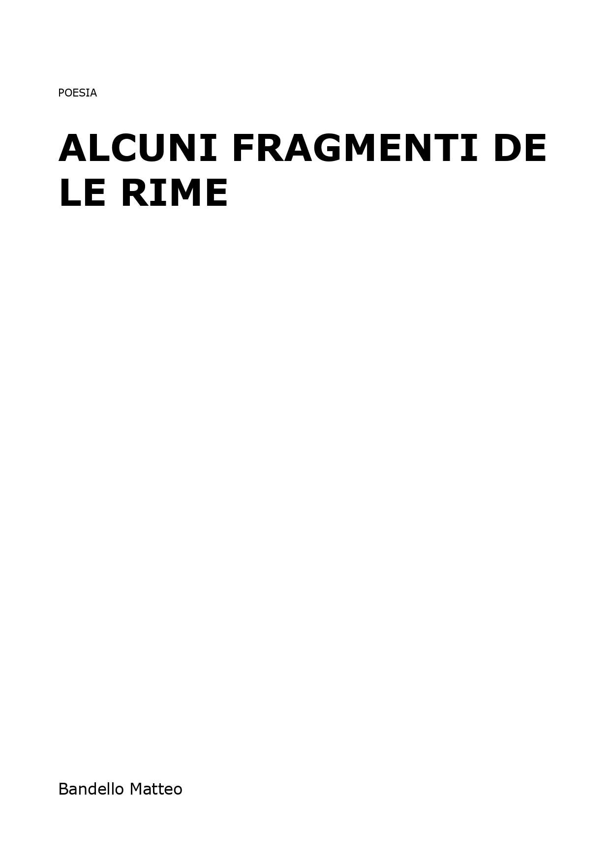 Alcuni fragmenti de le rime