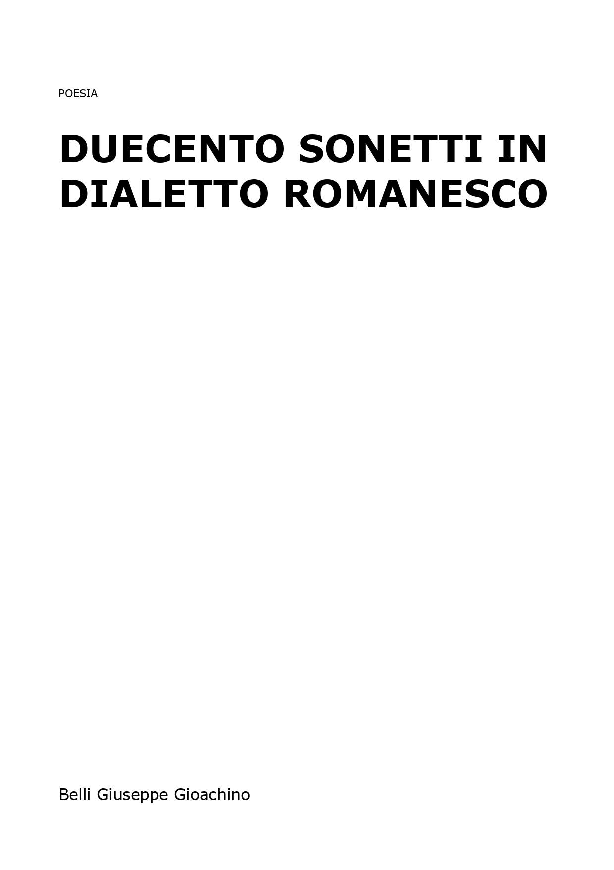 Duecento sonetti in dialetto romanesco