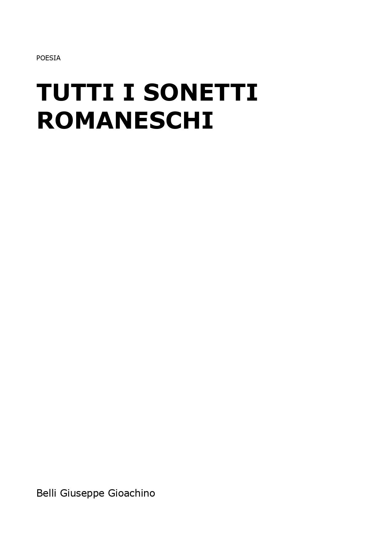 Tutti i sonetti romaneschi
