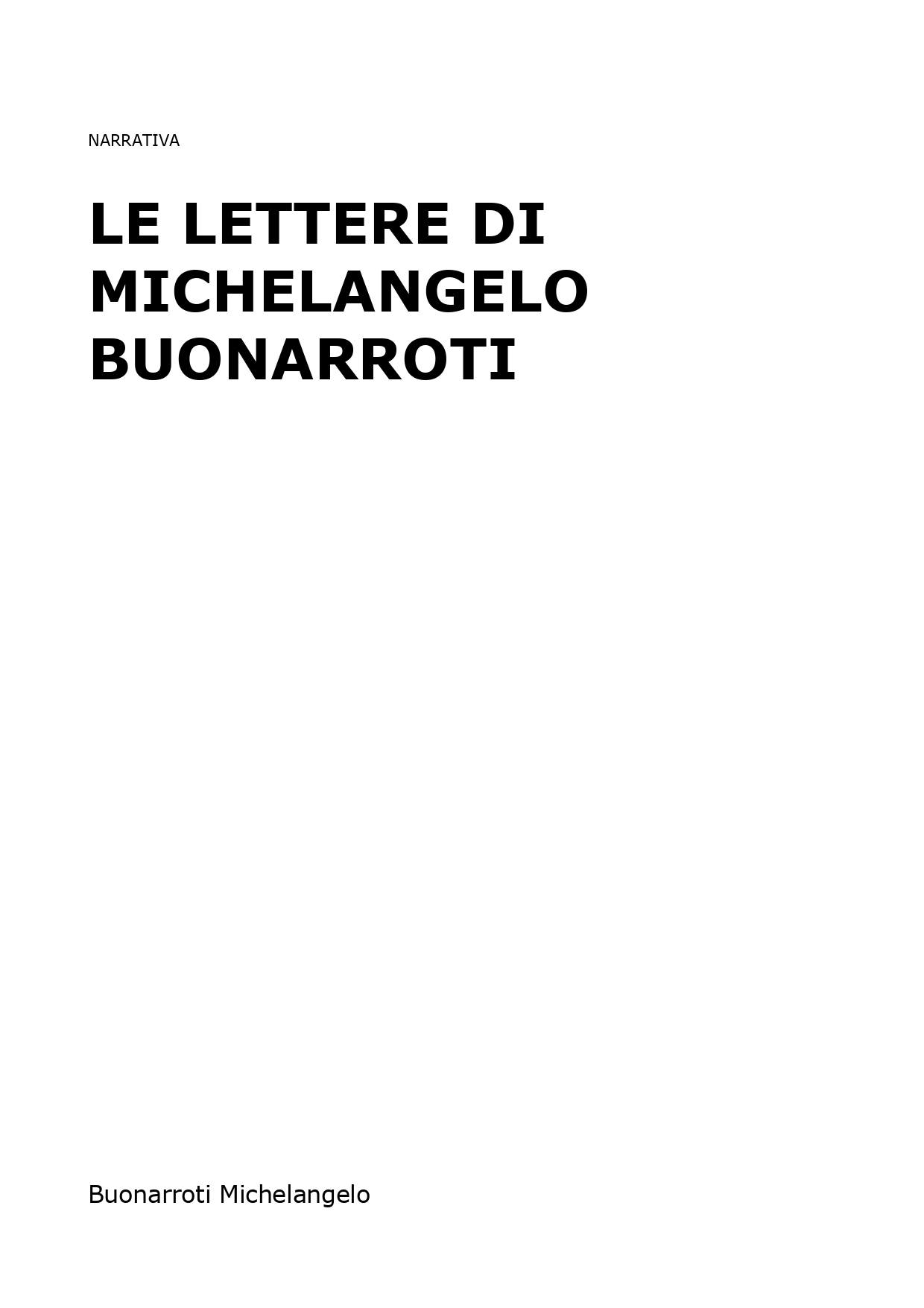 Le lettere di Michelangelo Buonarroti