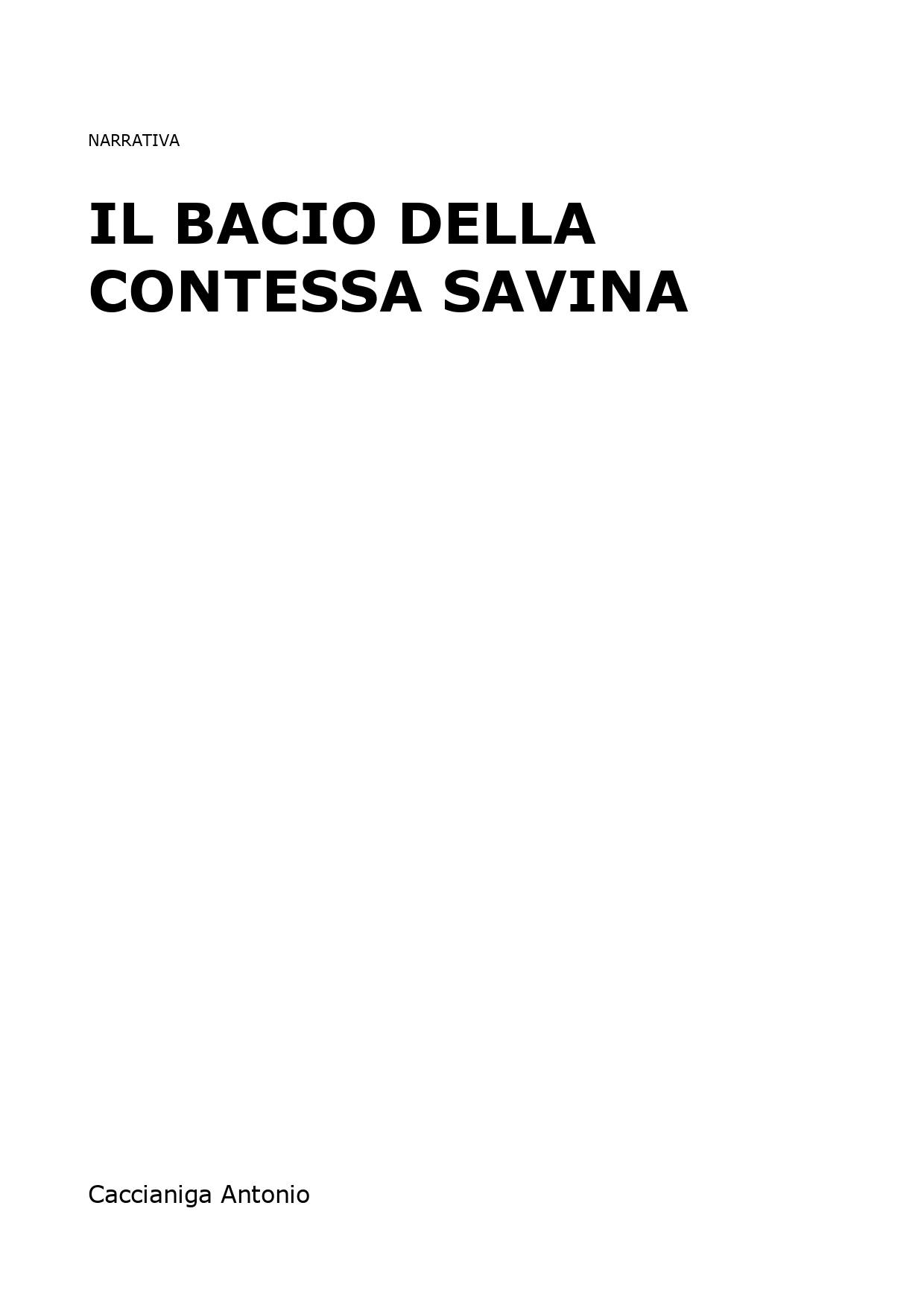 Il bacio della contessa Savina