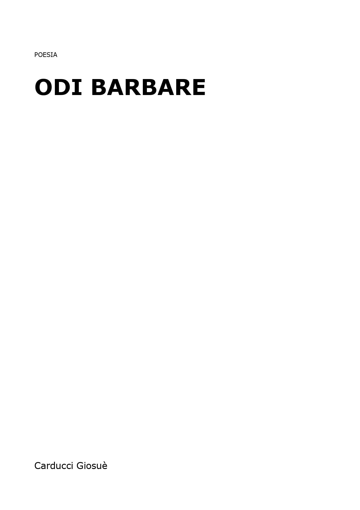 Odi barbare