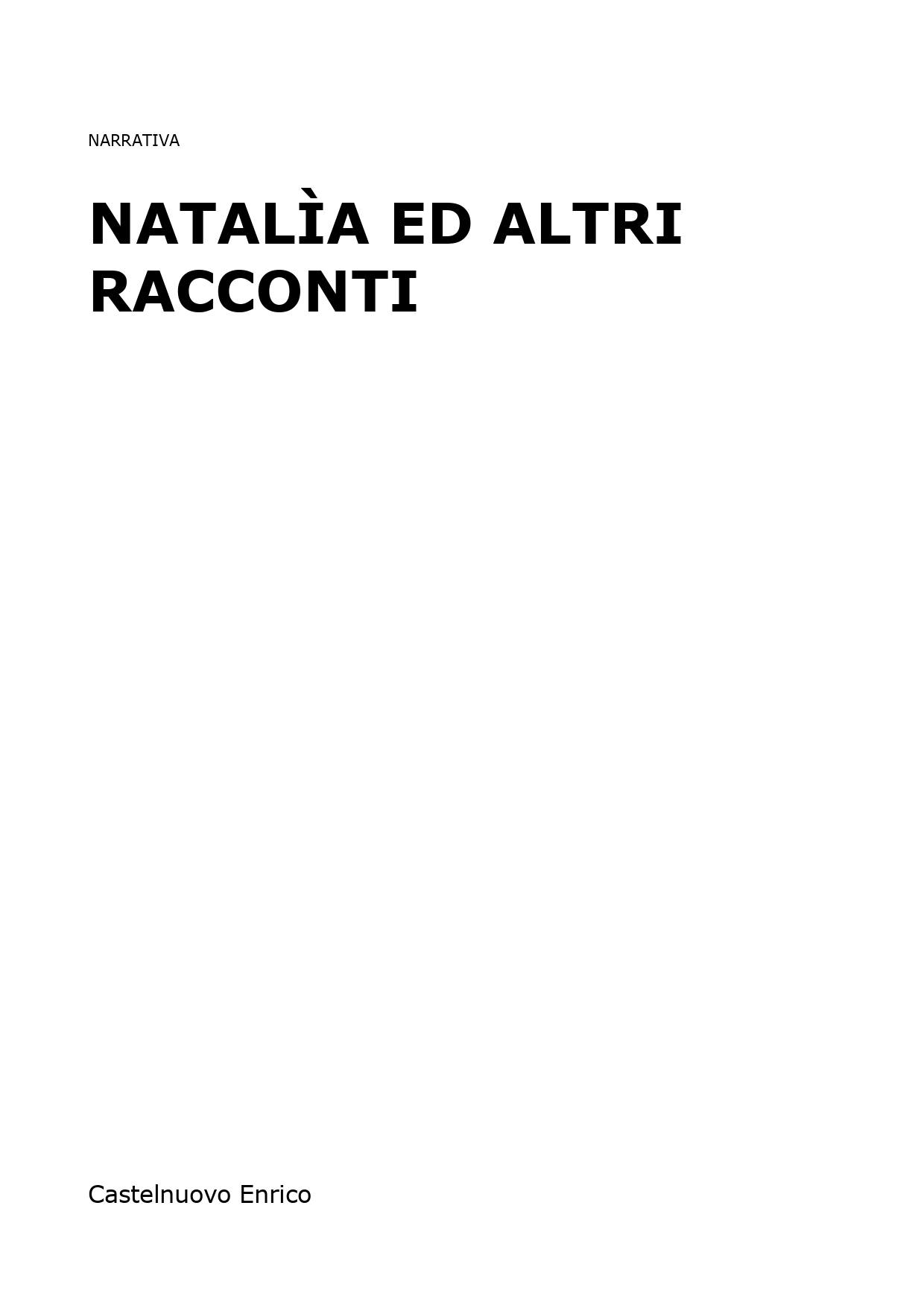 Natalìa ed altri racconti