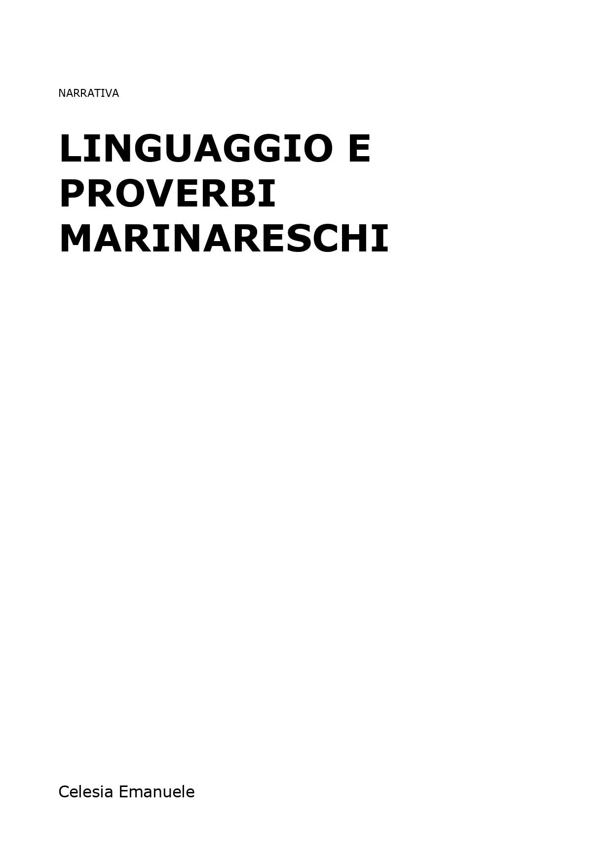 Linguaggio e proverbi marinareschi