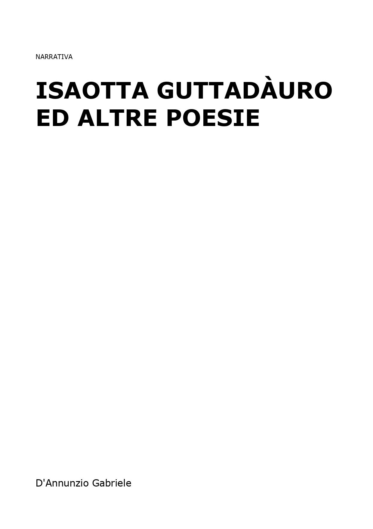 Isaotta Guttadàuro ed altre poesie