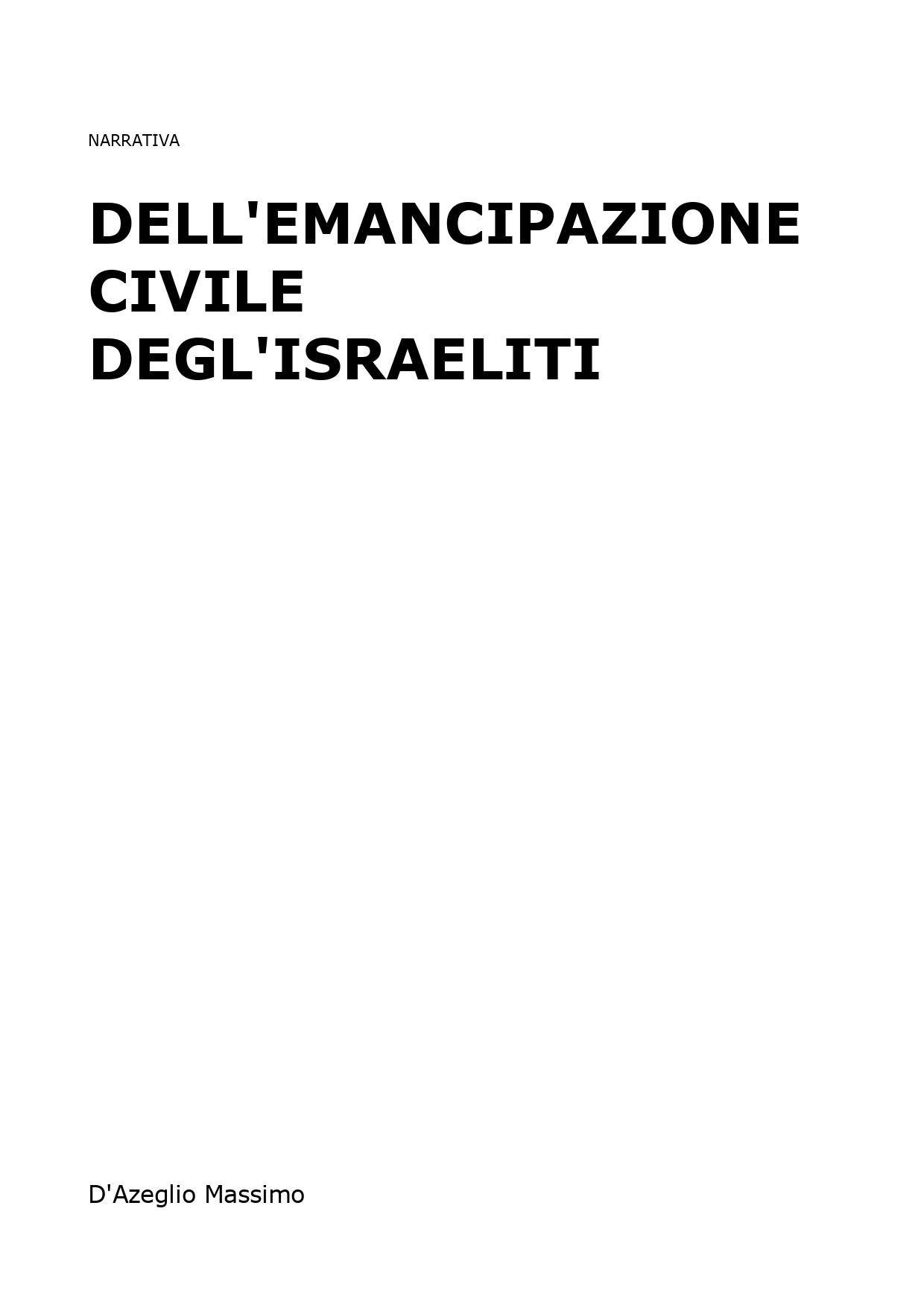 Dell'Emancipazione civile degl'Israeliti