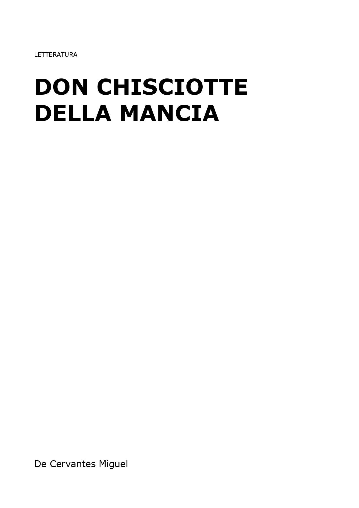Don Chisciotte della Mancia