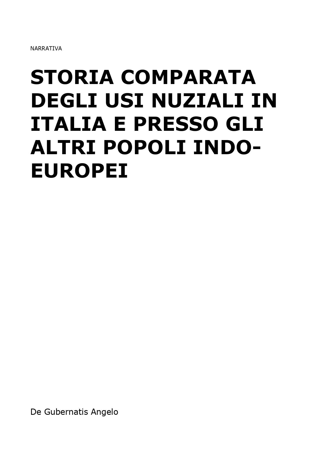 Storia comparata degli usi nuziali in Italia e presso gli altri popoli indo europei