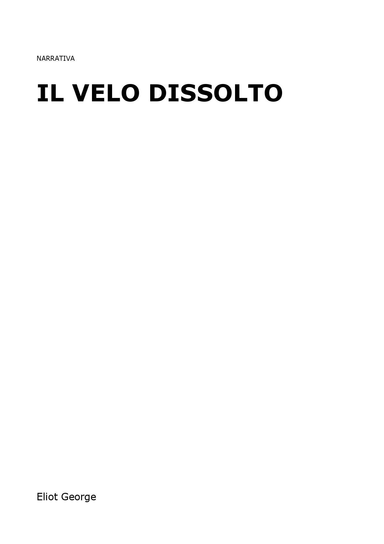 Il velo dissolto