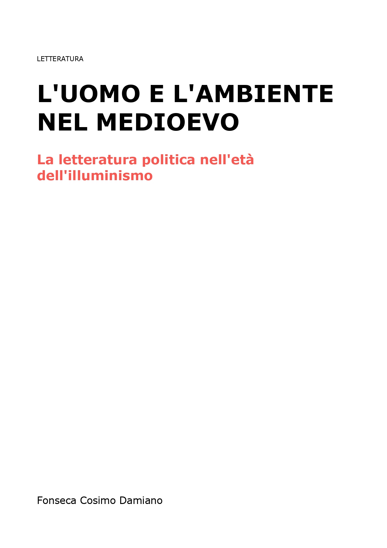 L'uomo e l'ambiente nel medioevo