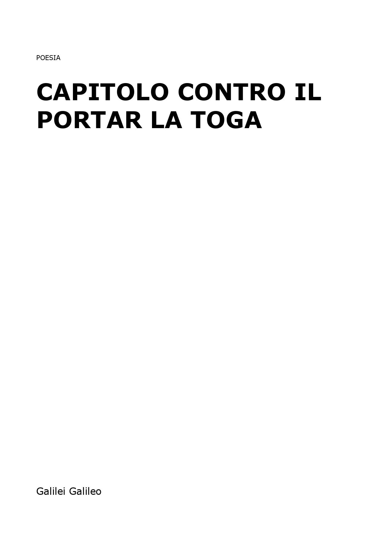 Capitolo contro il portar la toga