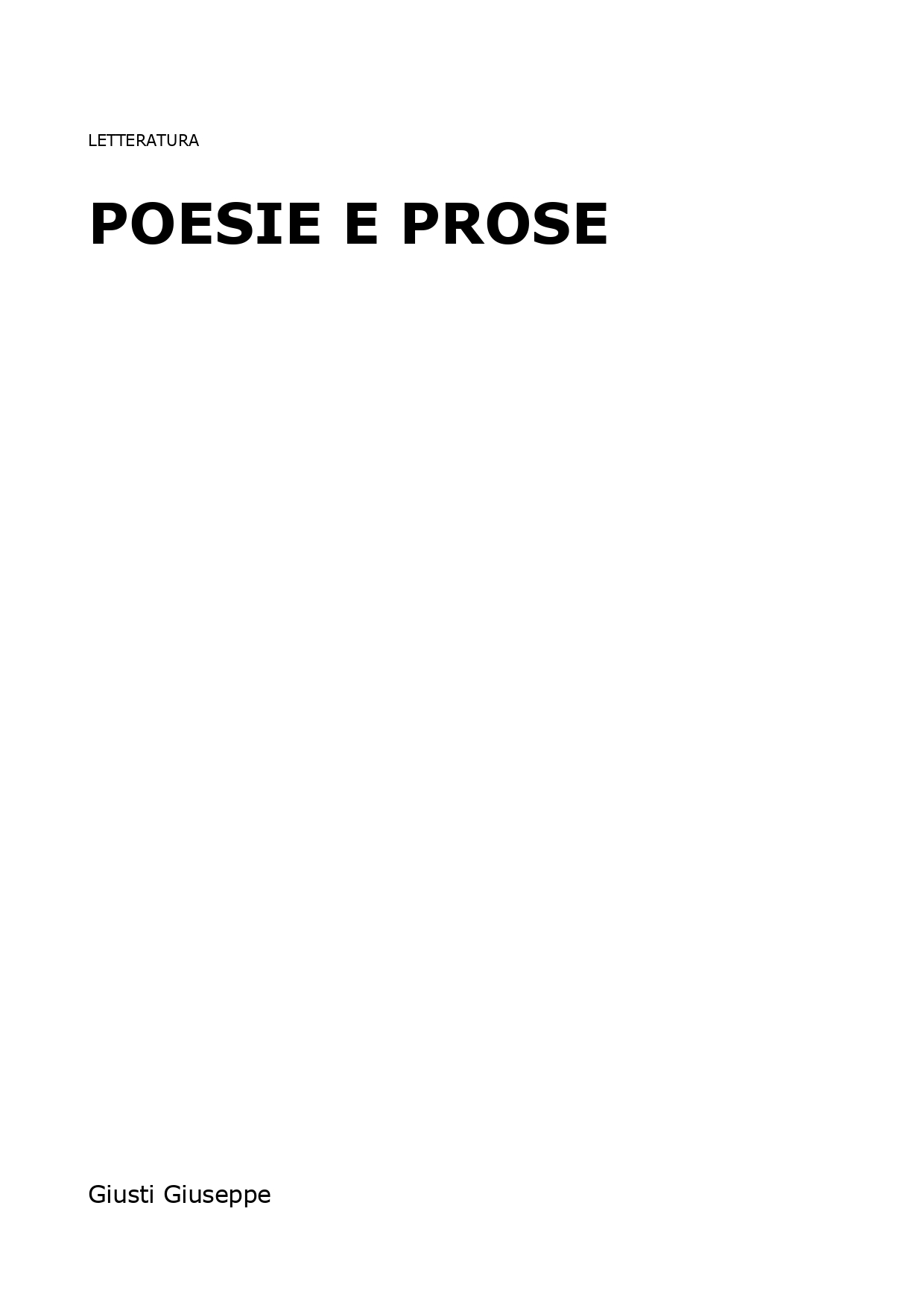 Poesie e prose