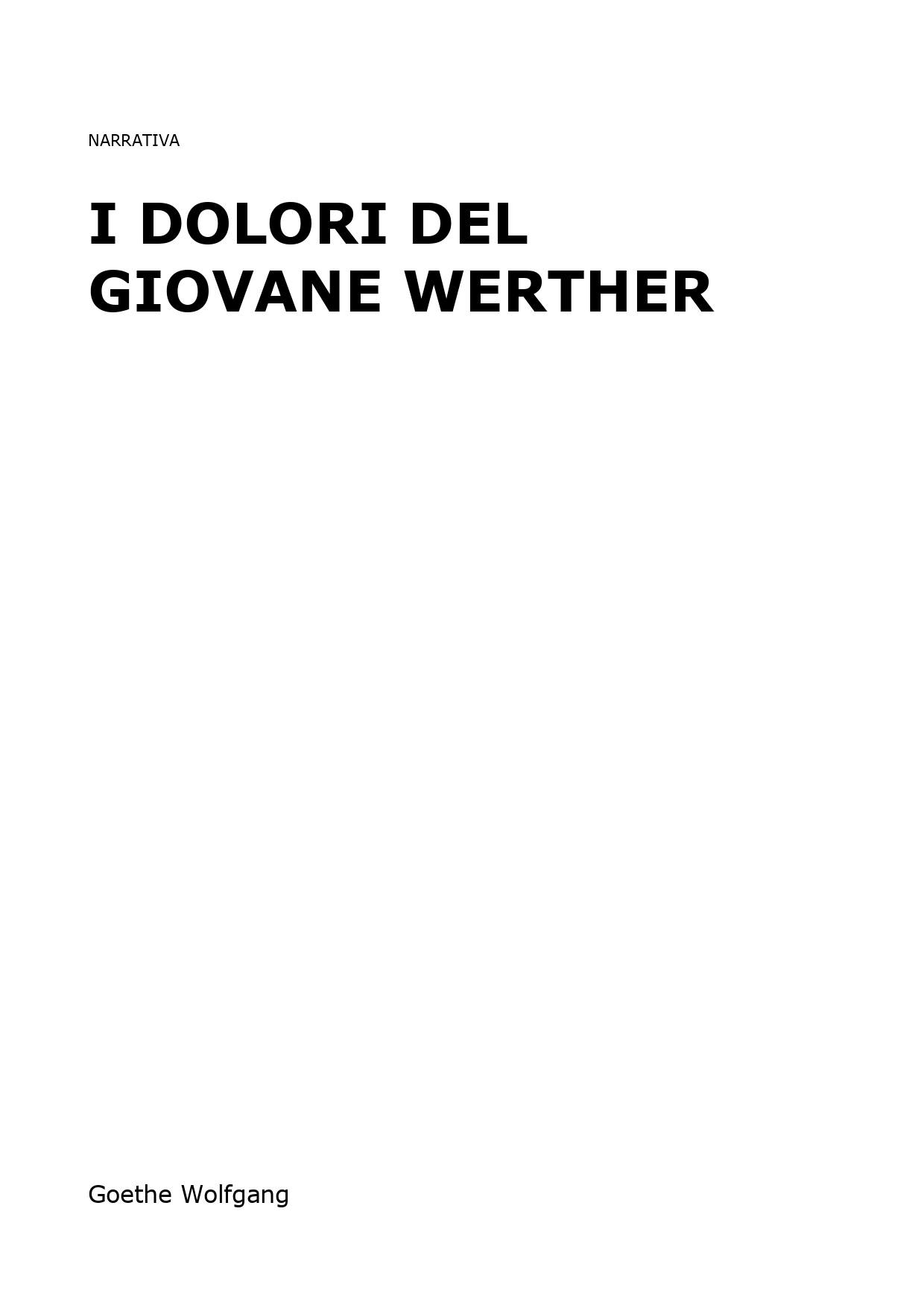 I dolori del giovane Werther