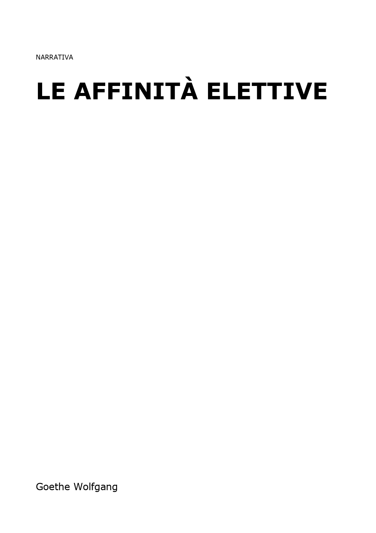Le affinità elettive