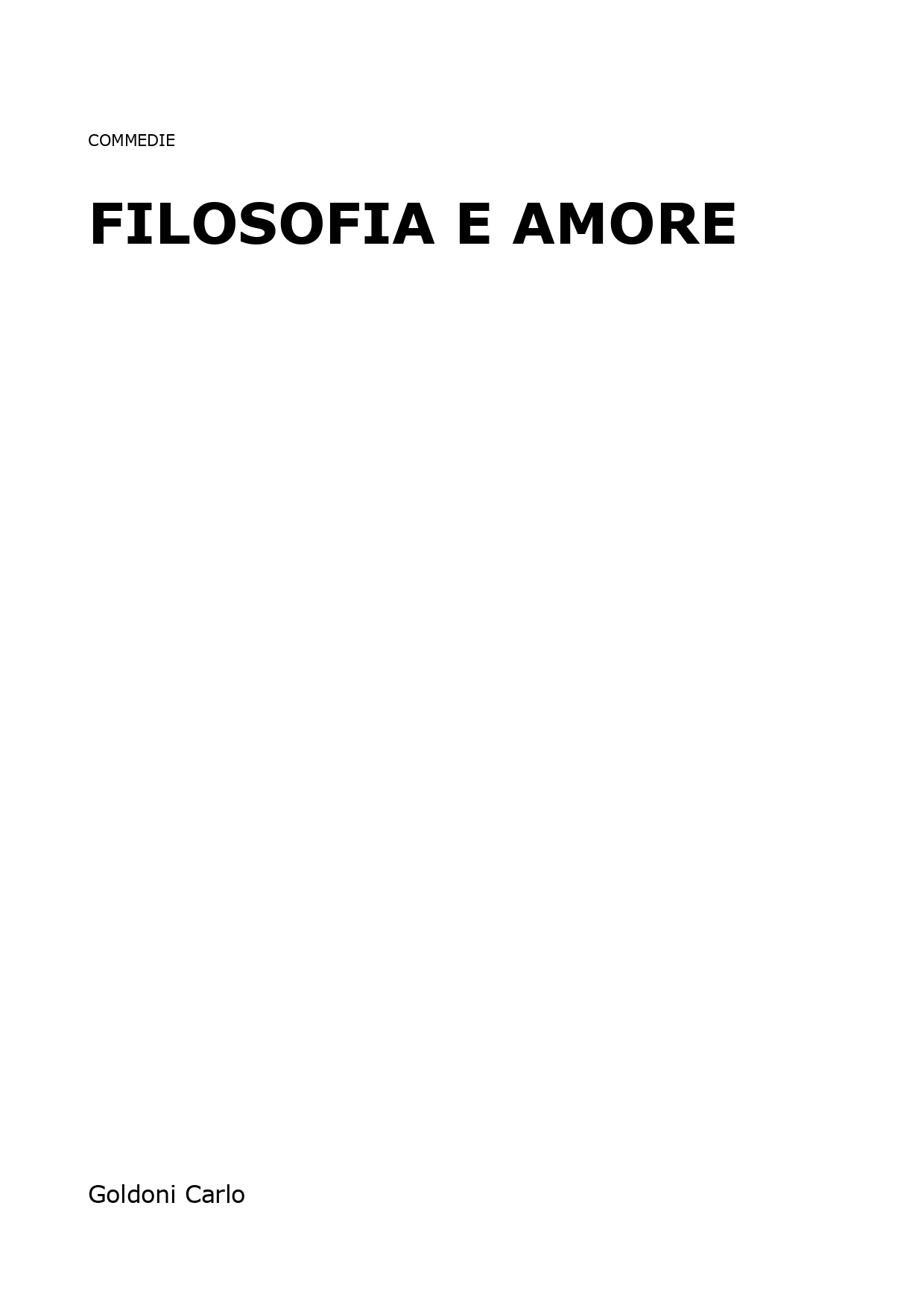 Filosofia E Amore