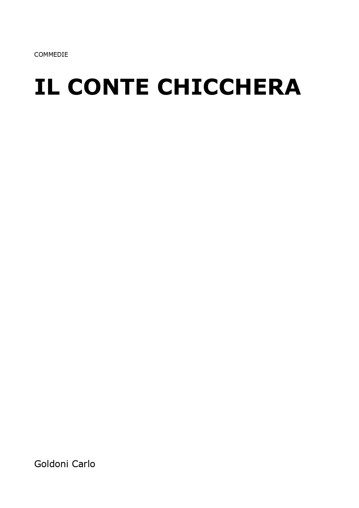 Il Conte Chicchera