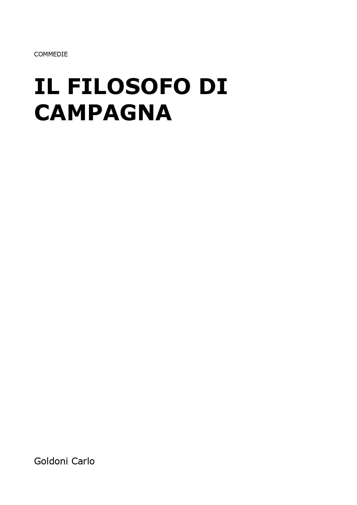 Il Filosofo Di Campagna