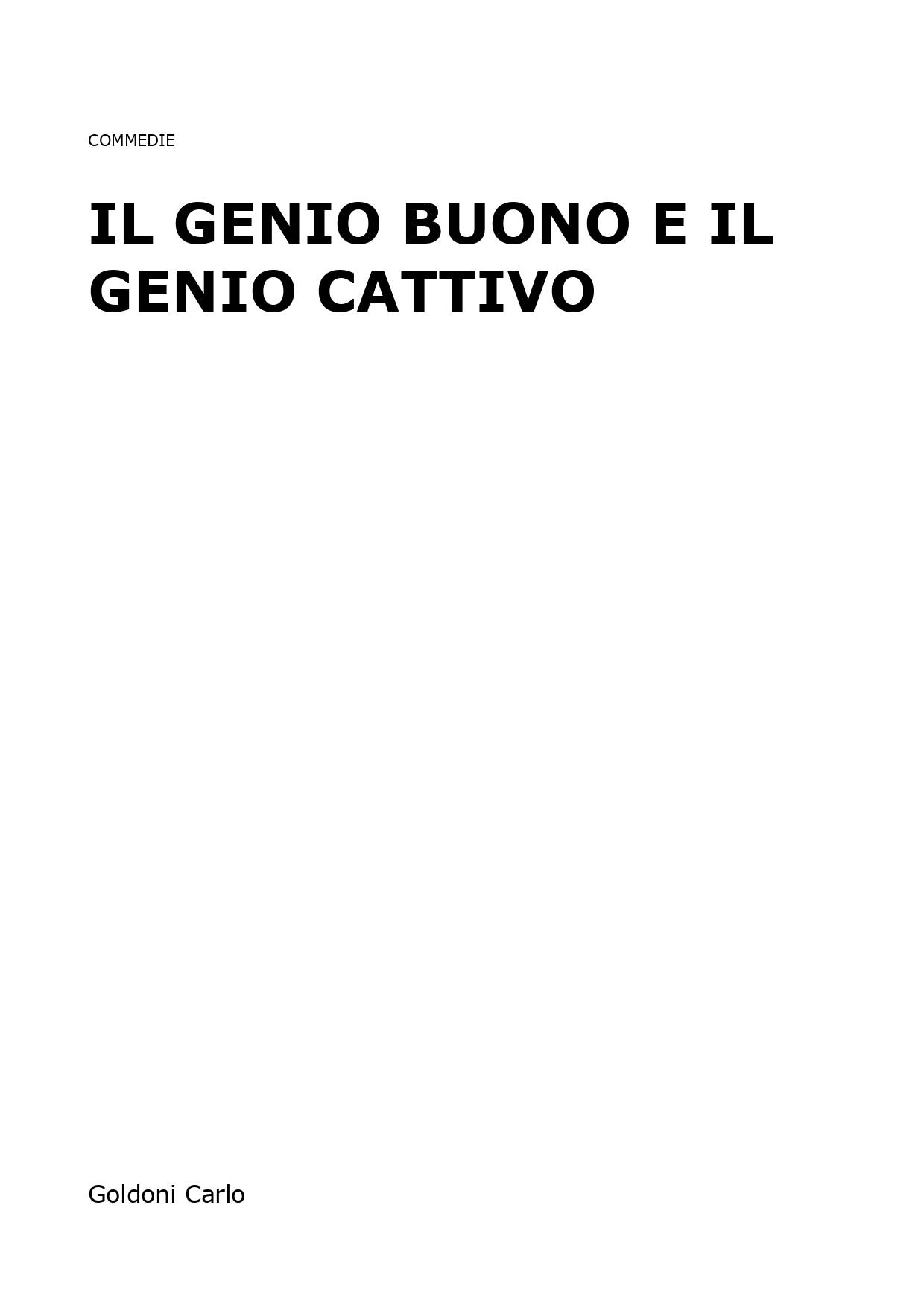 Il Genio Buono E Il Genio Cattivo