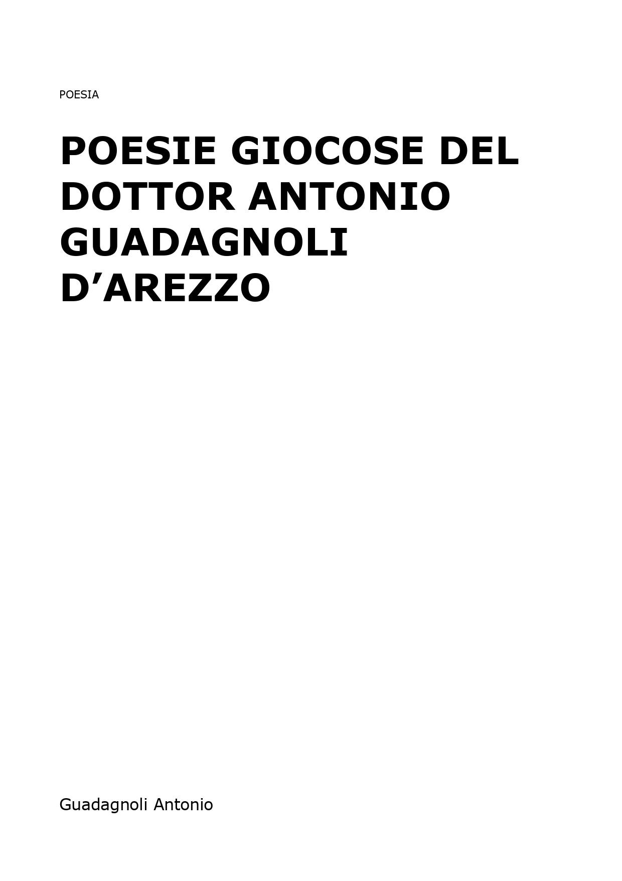 Poesie giocose del dottor Antonio Guadagnoli d’Arezzo