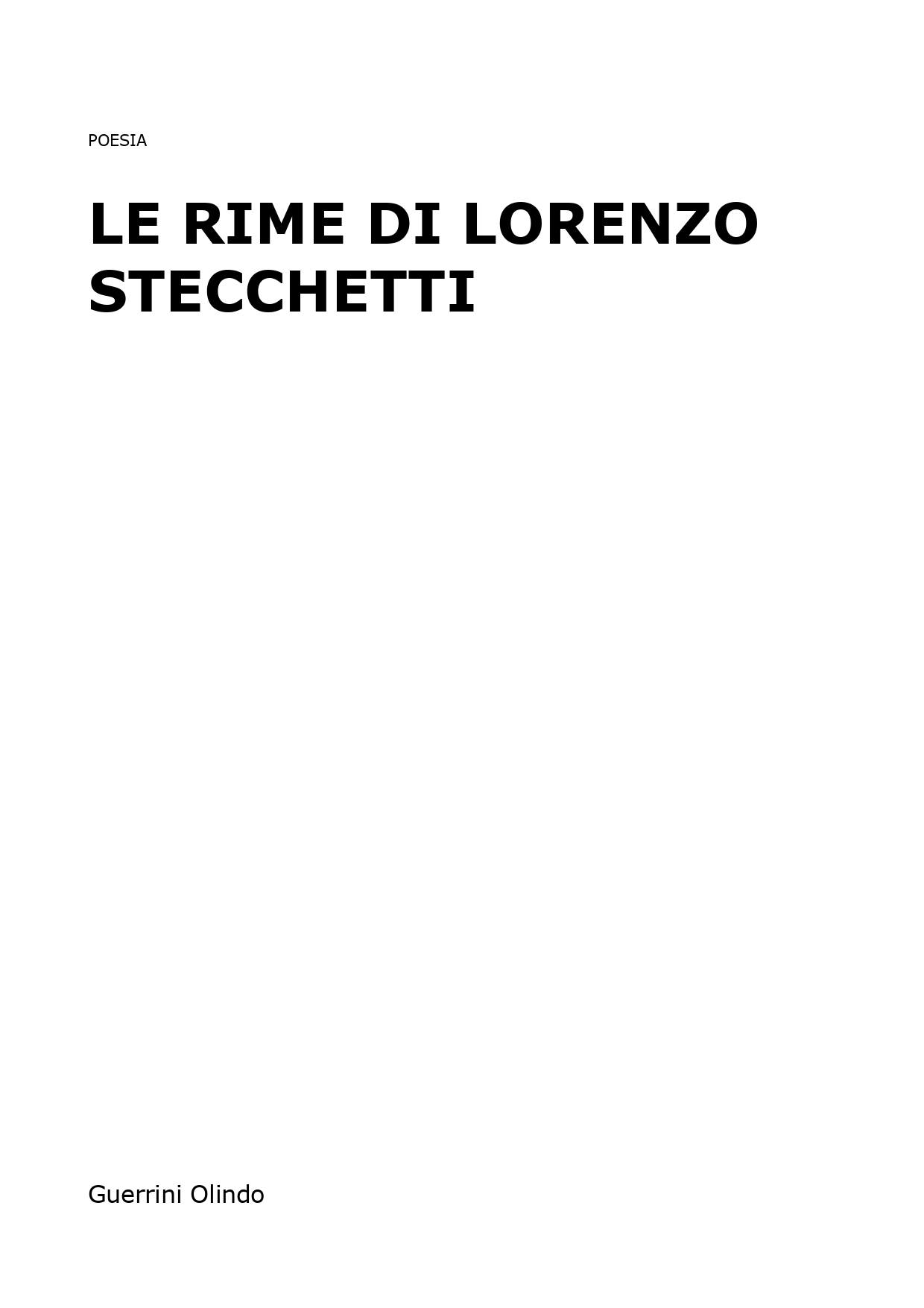 Le rime di Lorenzo Stecchetti