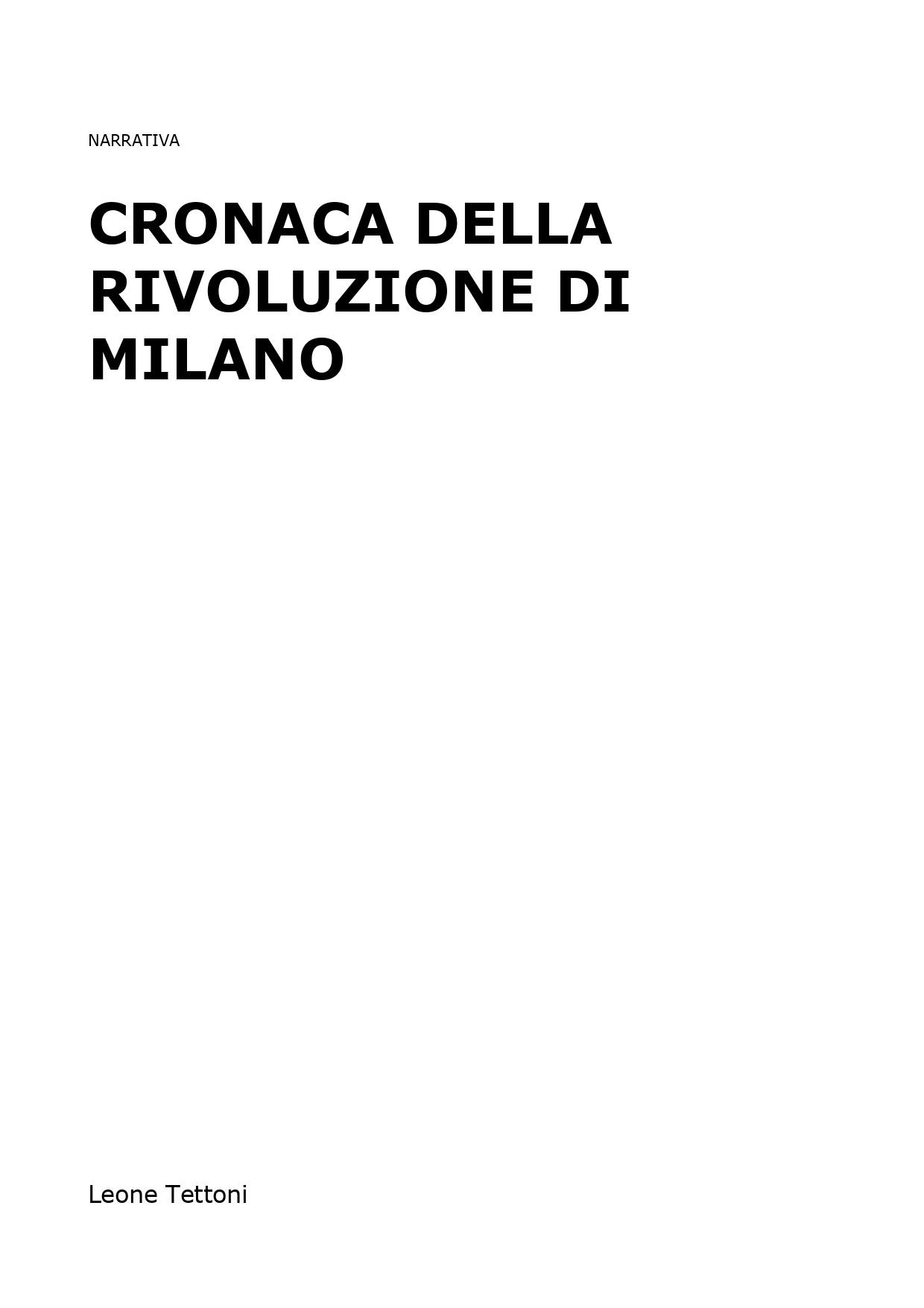 Cronaca della rivoluzione di Milano