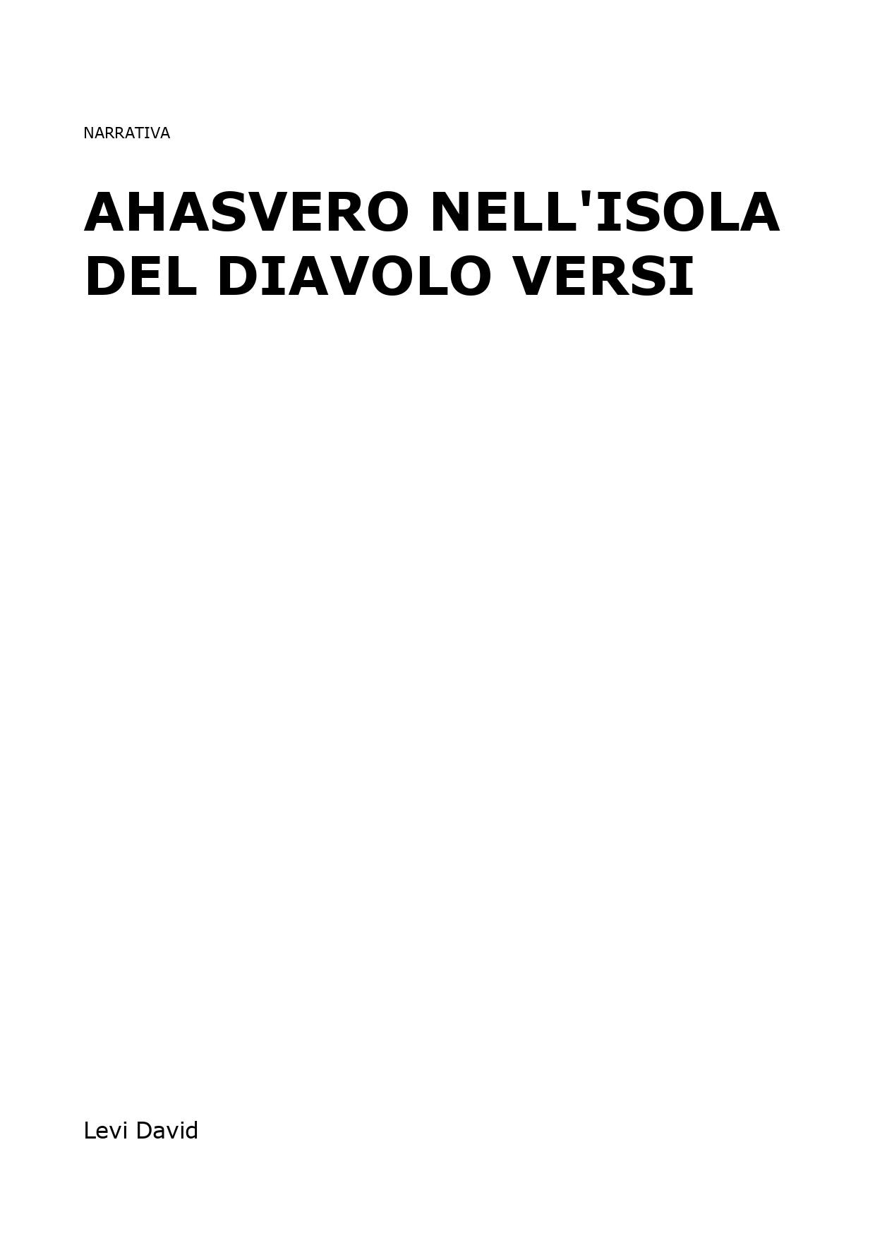 Ahasvero nell'Isola del Diavolo versi