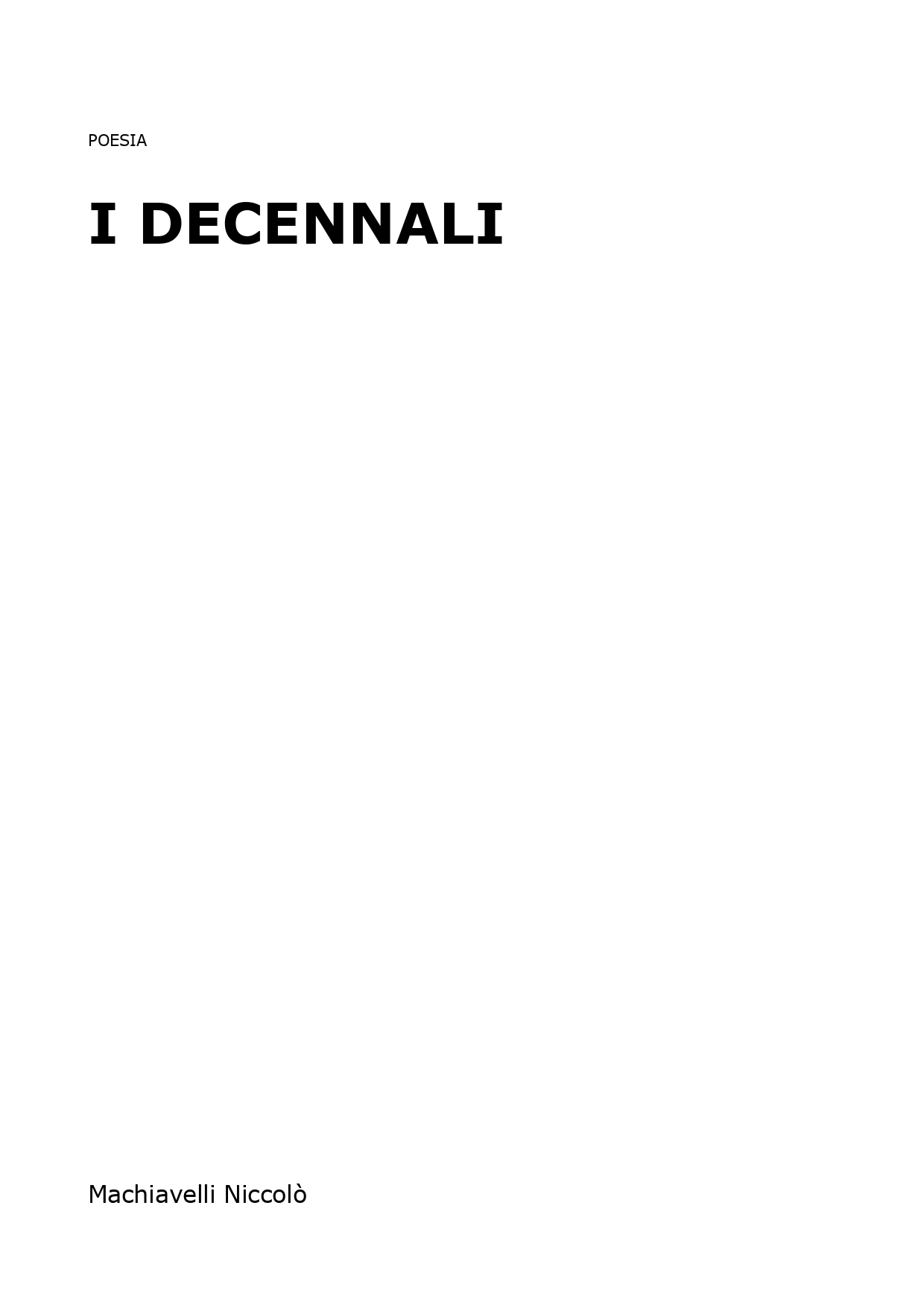 I decennali