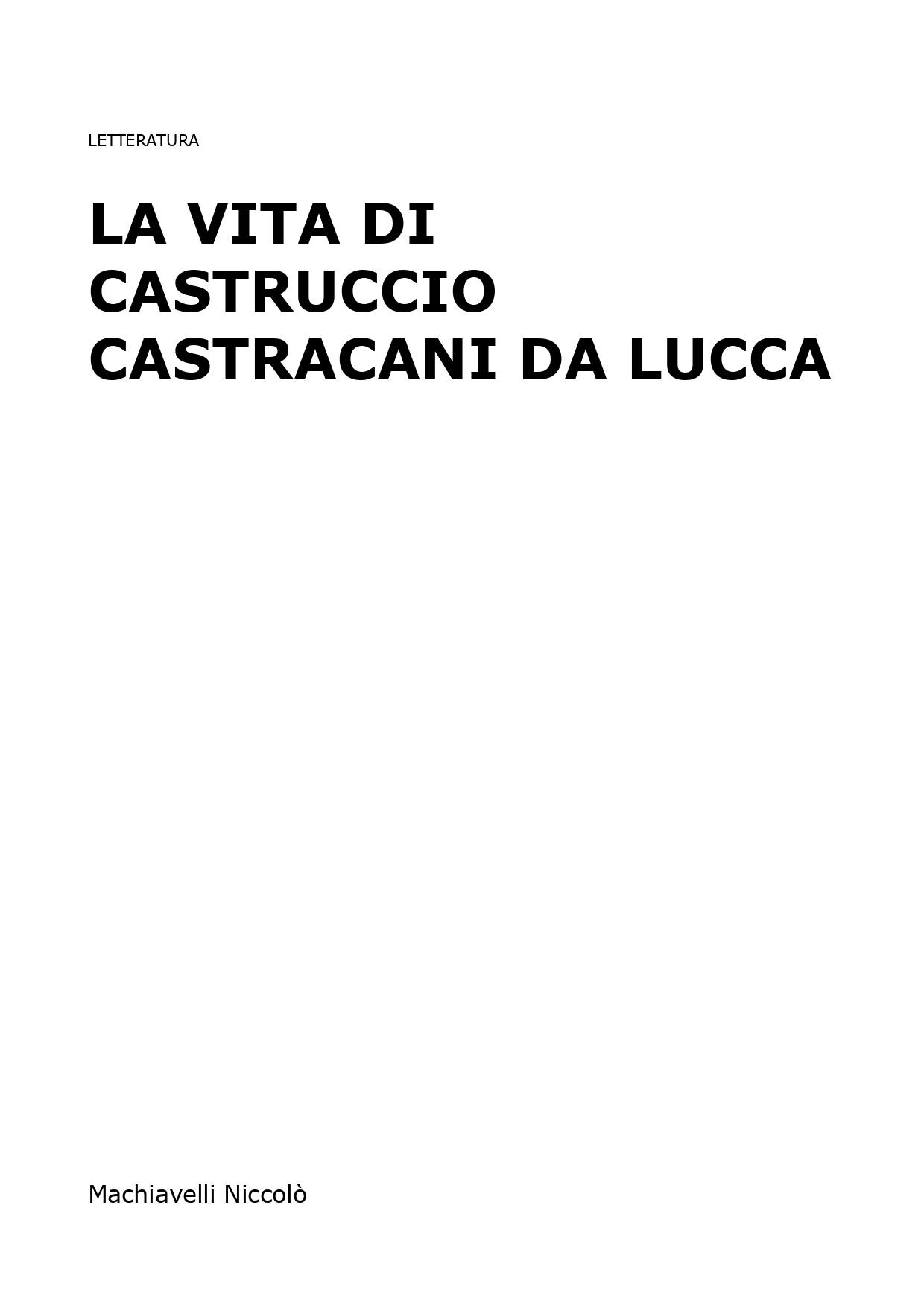 La vita di Castruccio Castracani da Lucca