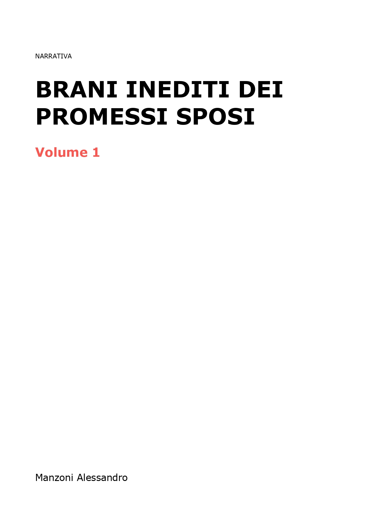 Brani inediti dei Promessi Sposi
