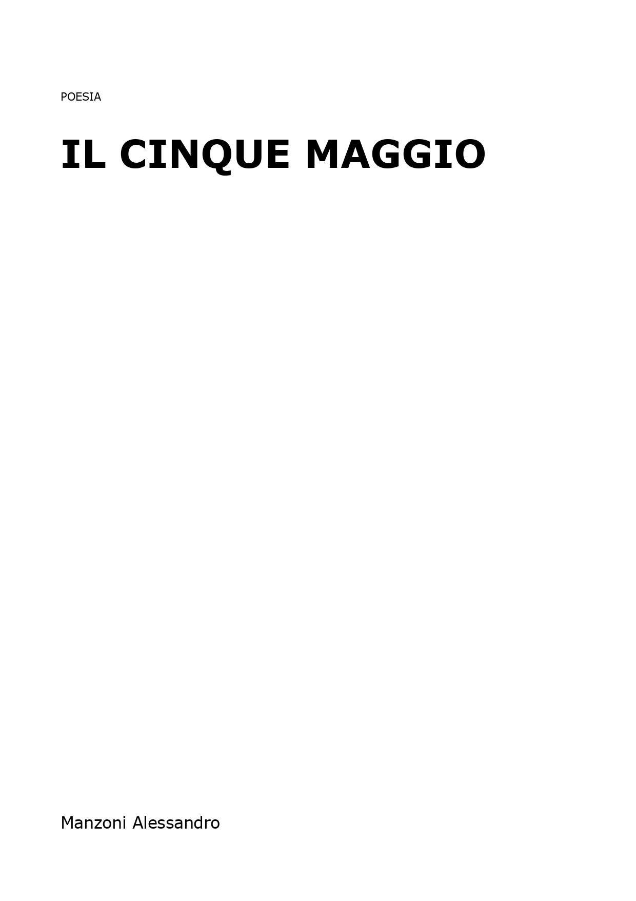 Il Cinque Maggio