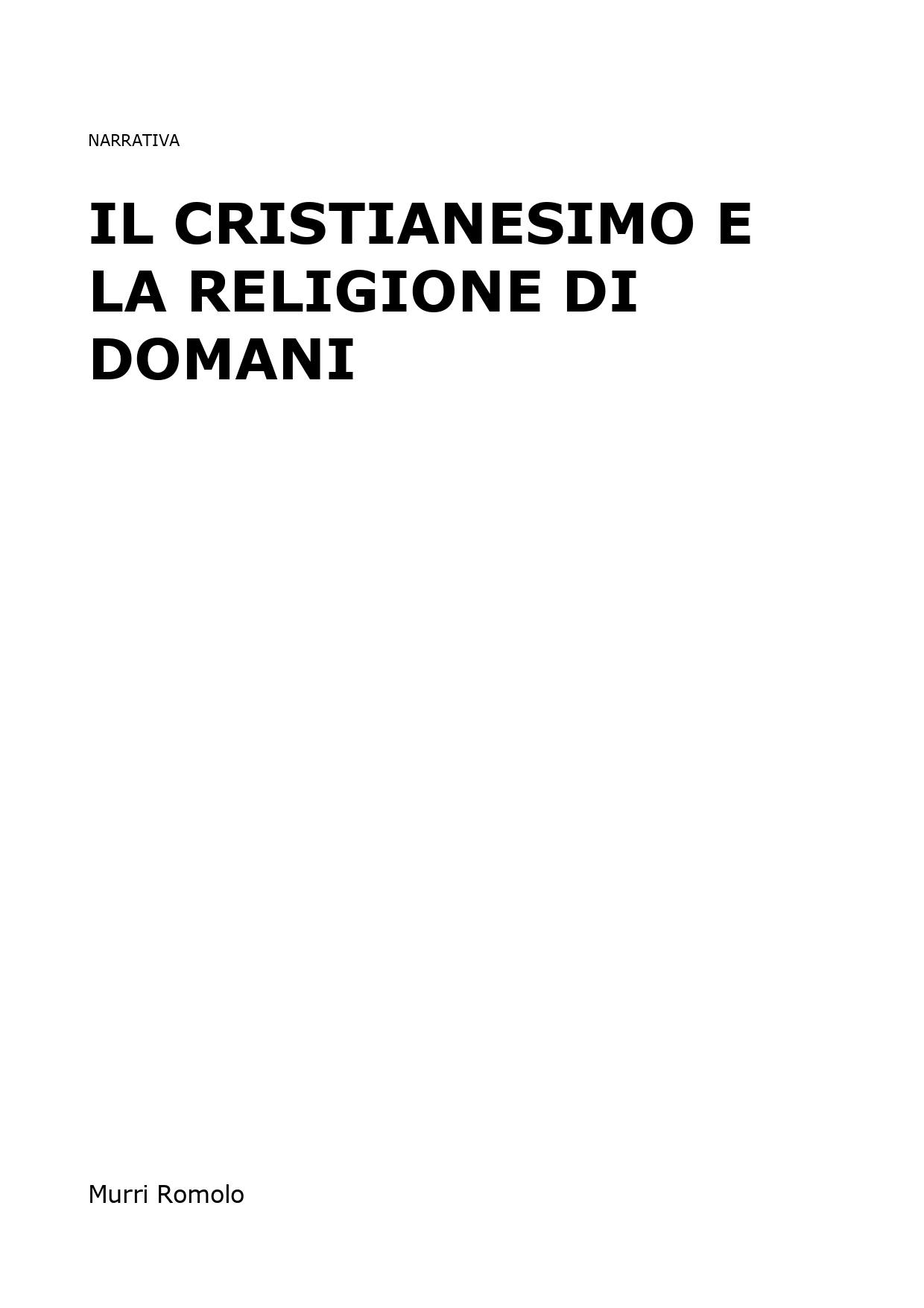 Il cristianesimo e la religione di domani
