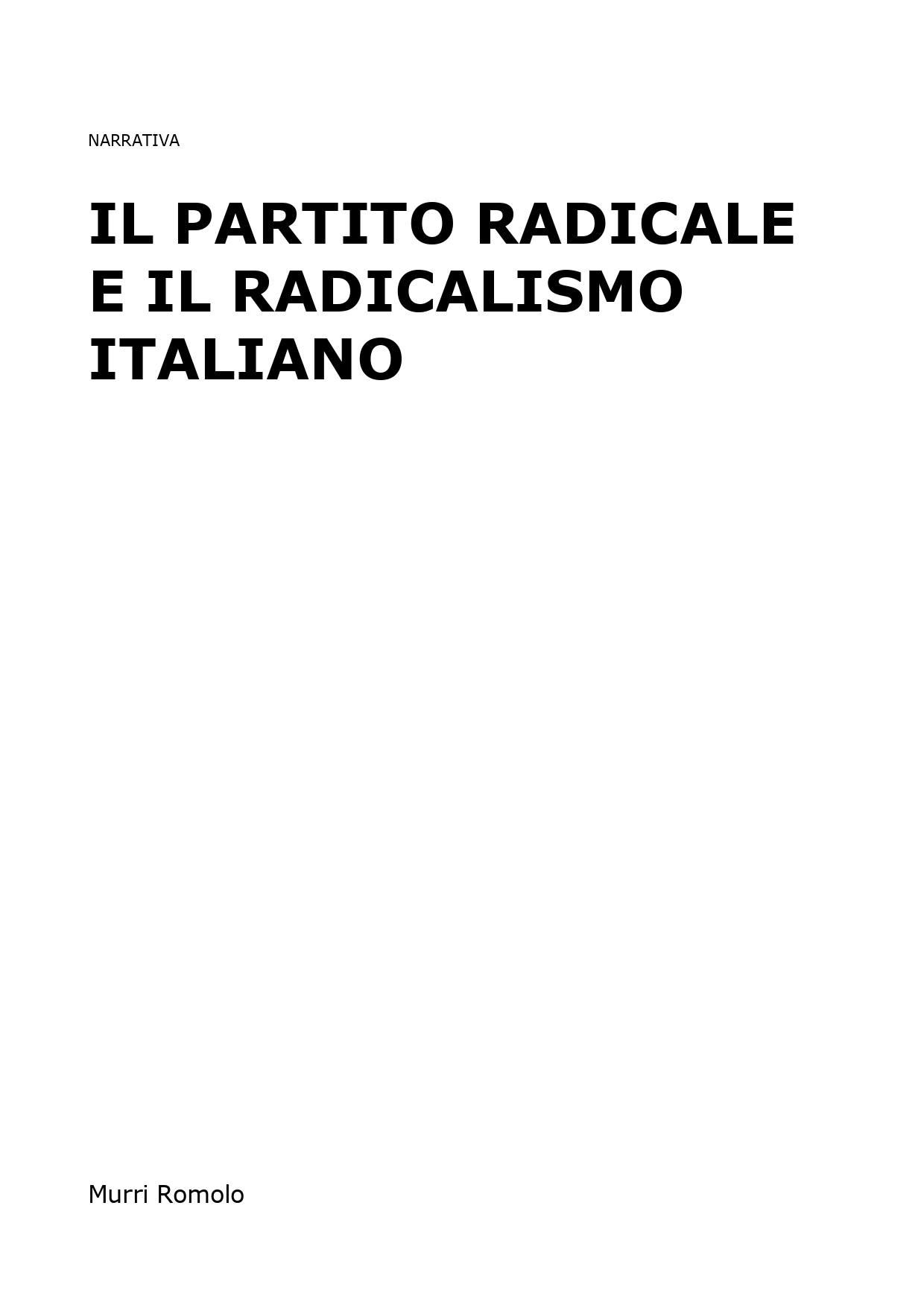 Il partito radicale e il radicalismo italiano
