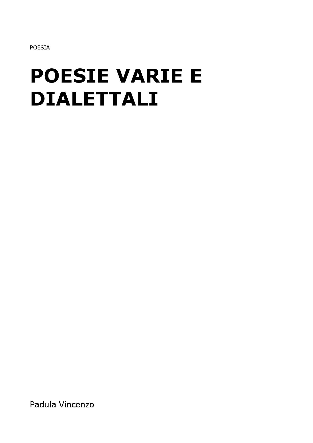 Poesie varie e dialettali