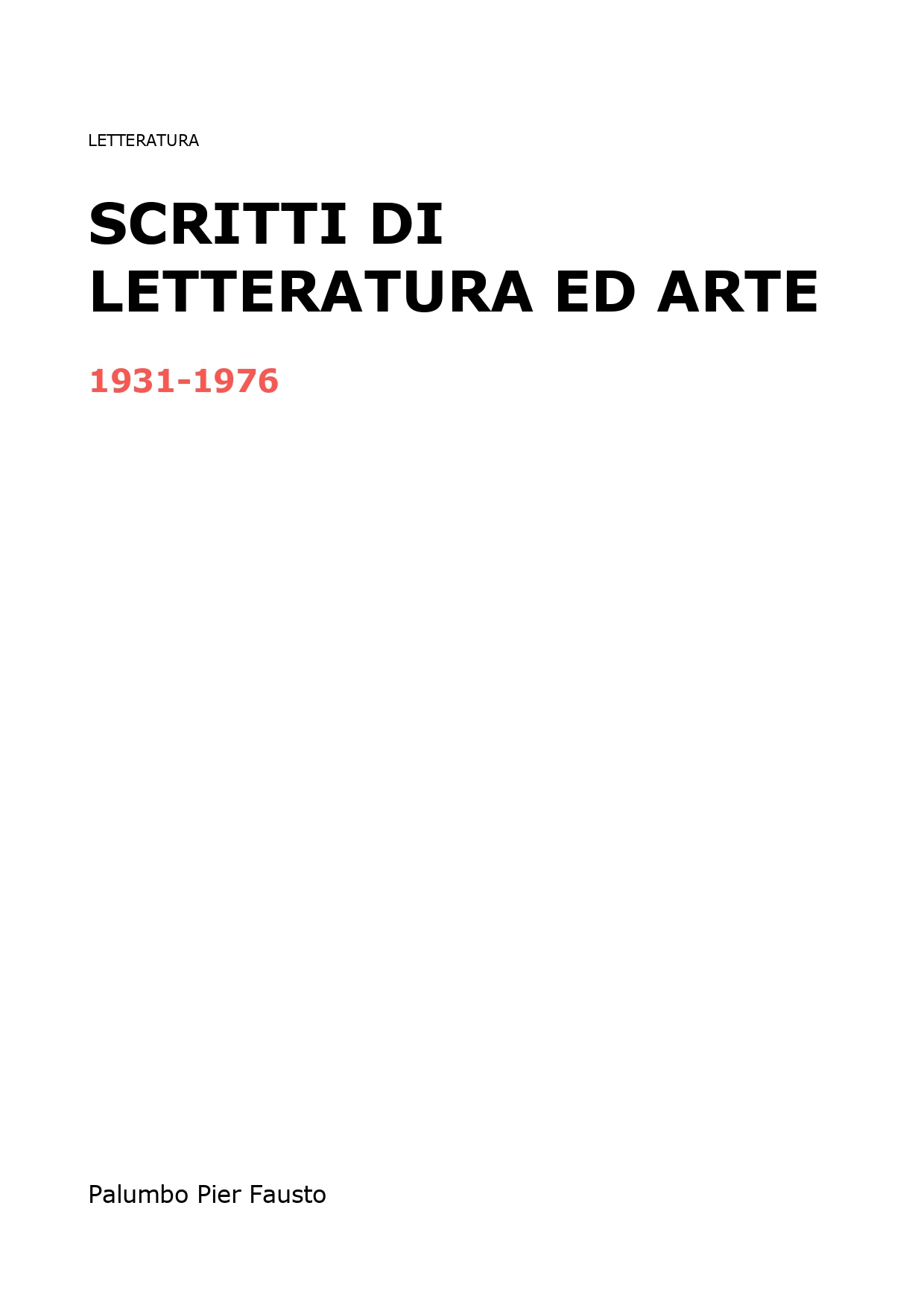 Scritti di letteratura e d'arte