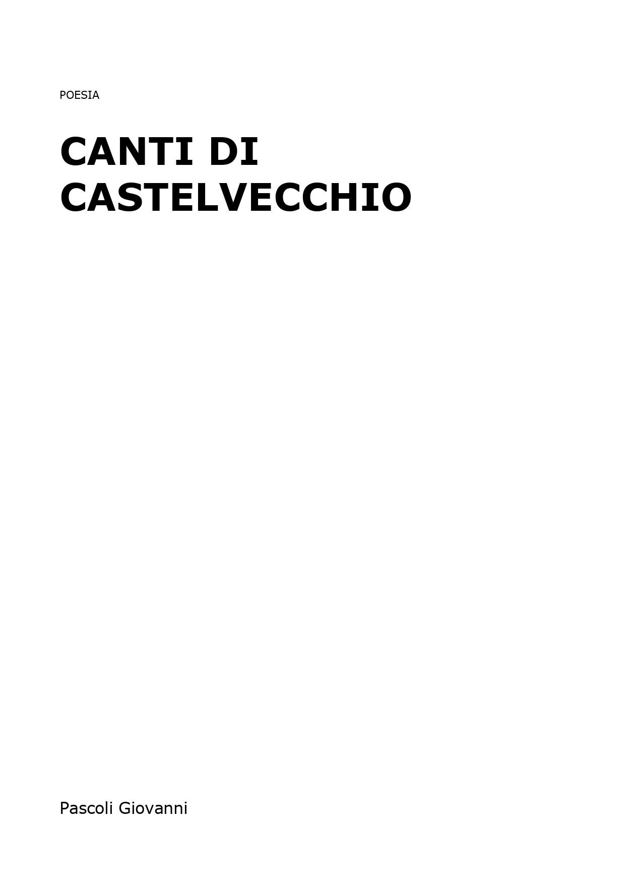 Canti di Castelvecchio