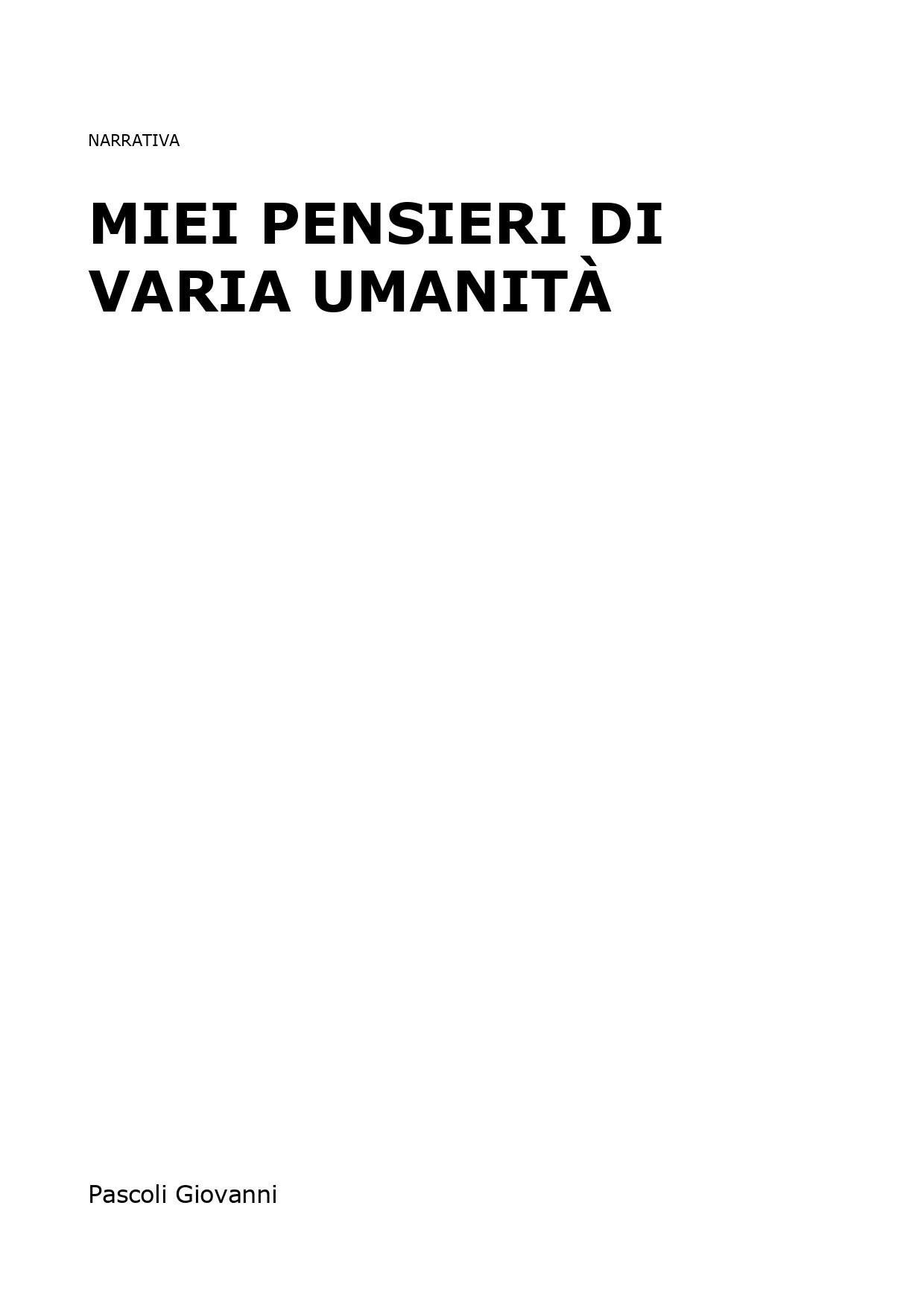 Miei Pensieri di varia Umanità