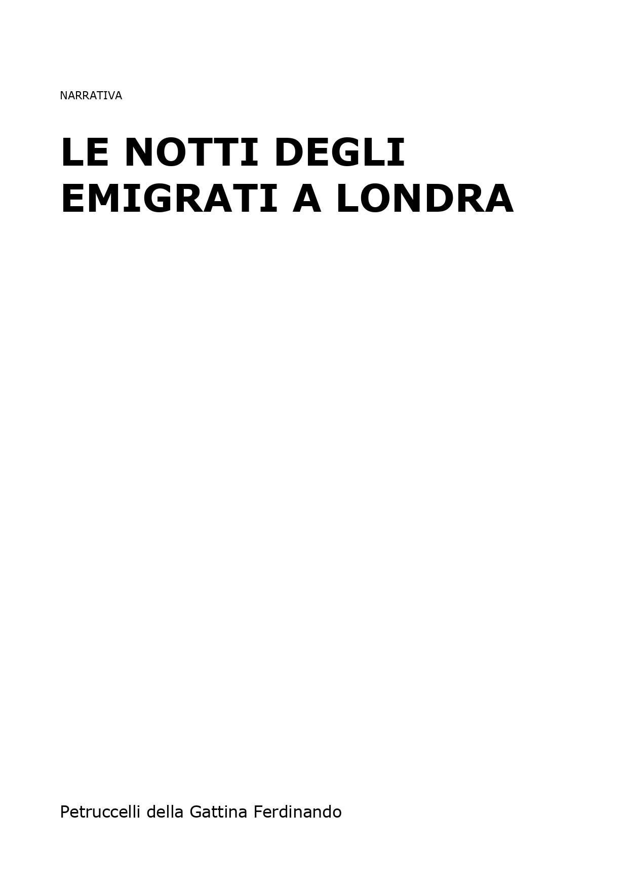 Le notti degli emigrati a Londra