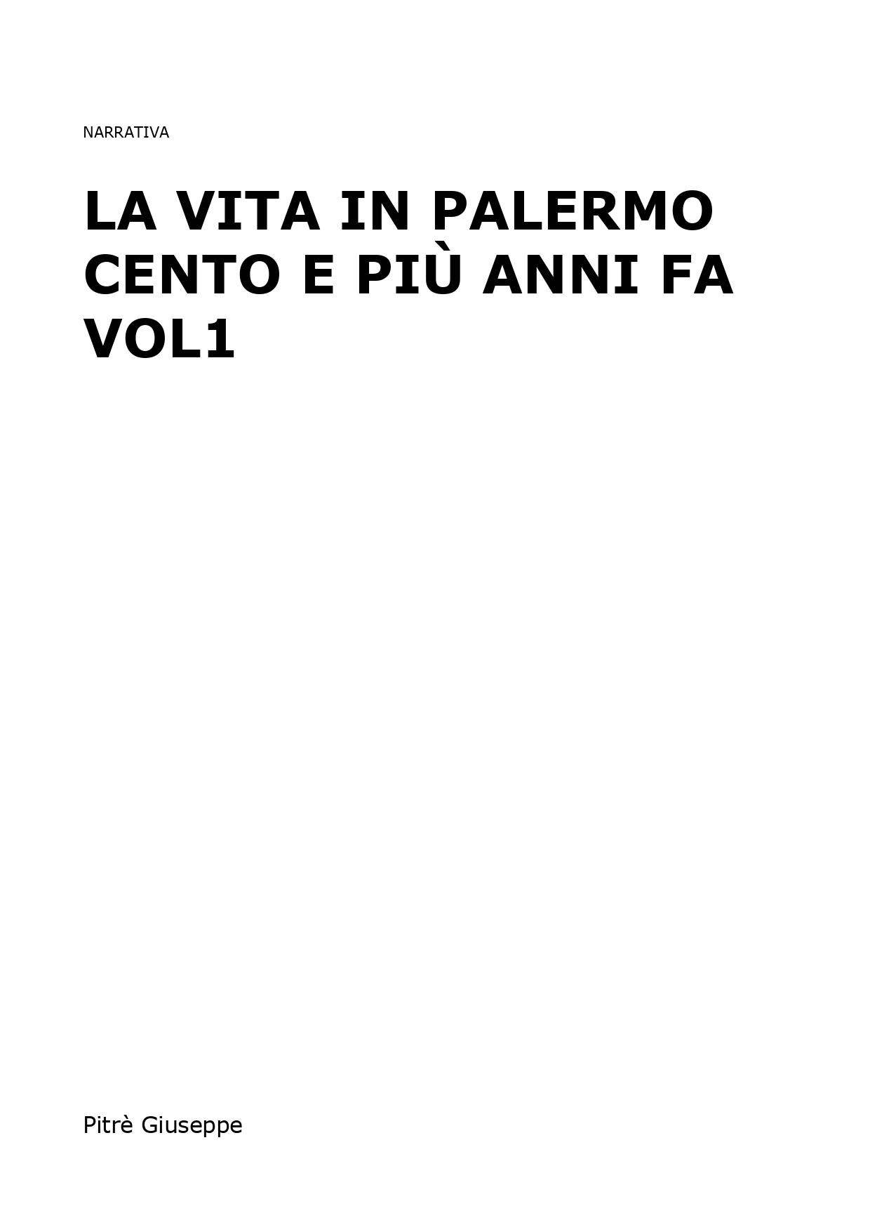 La vita in Palermo cento e più anni fa