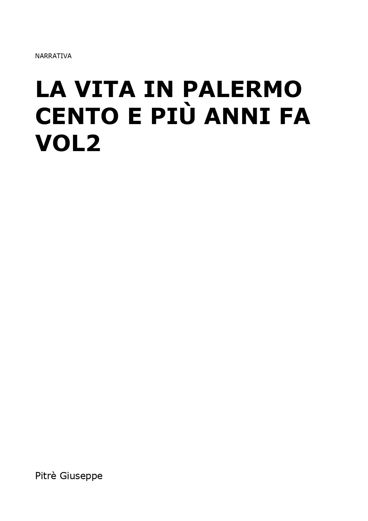 La vita in Palermo cento e più anni fa