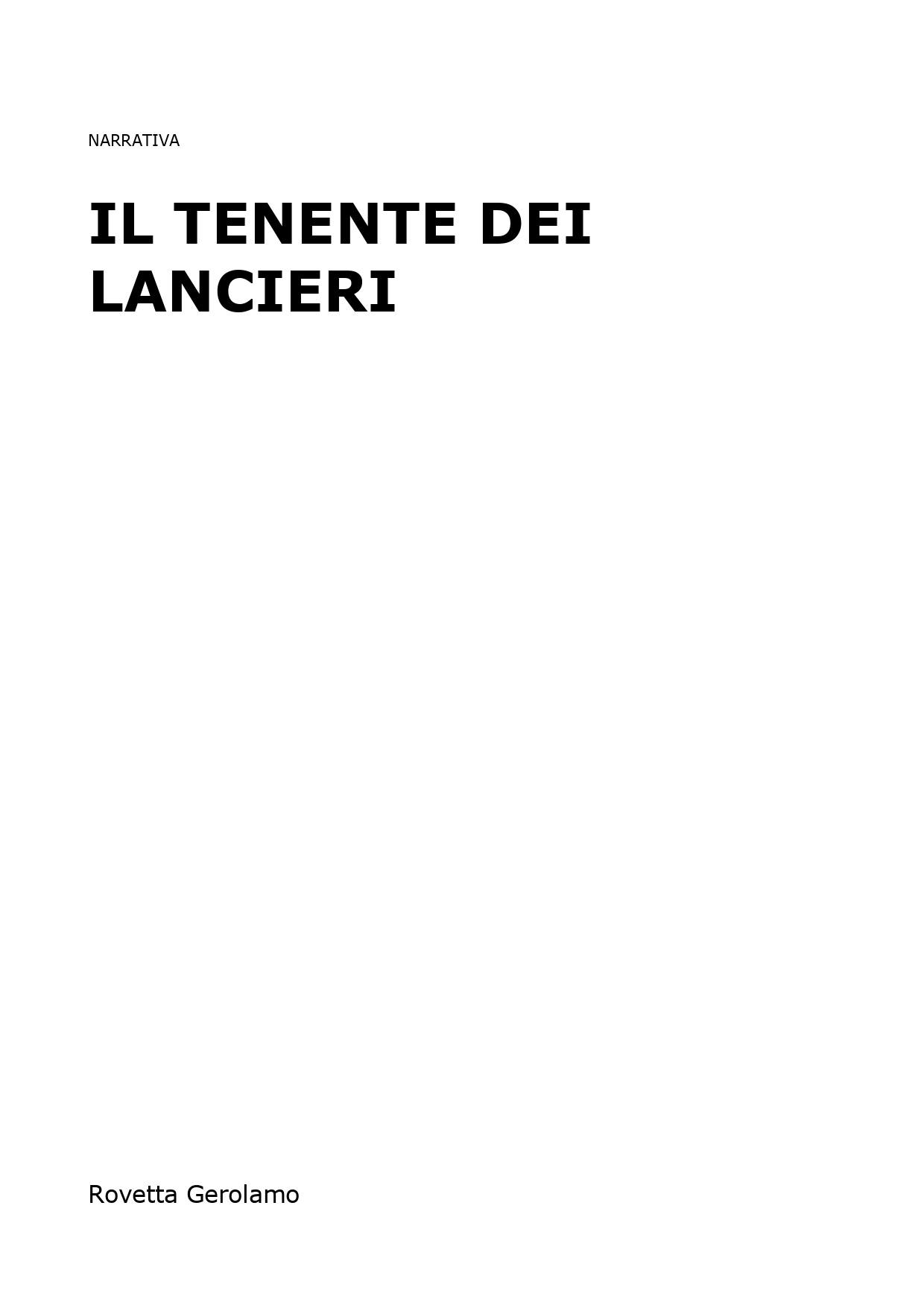 Il Tenente dei Lancieri