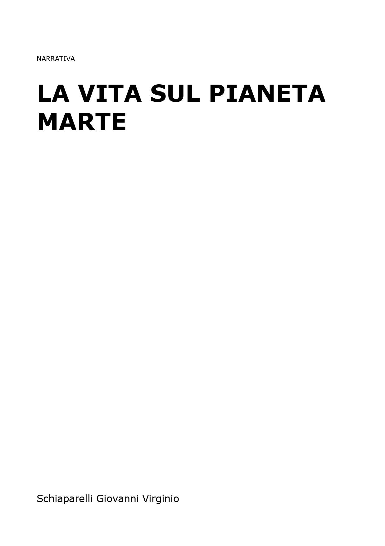 La vita sul pianeta Marte