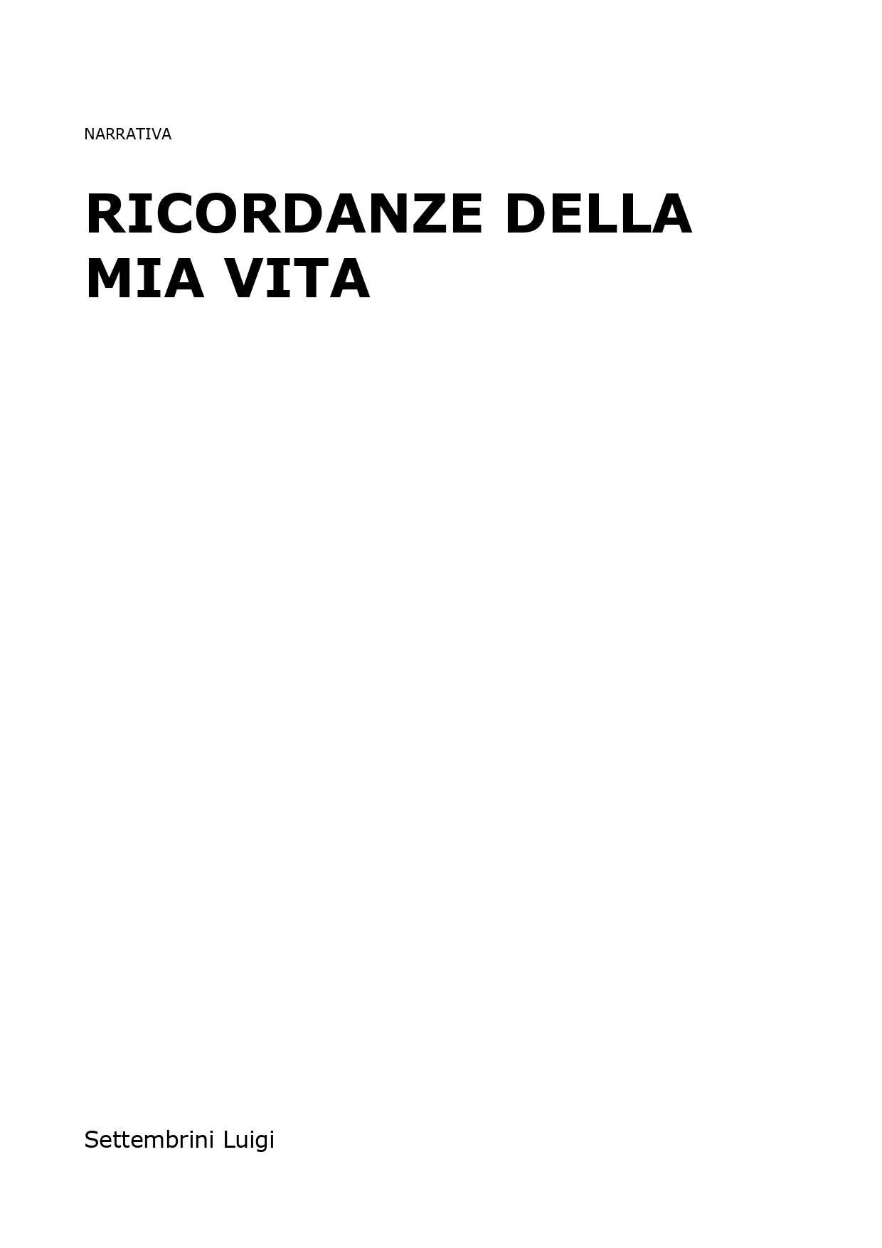 Ricordanze della mia vita