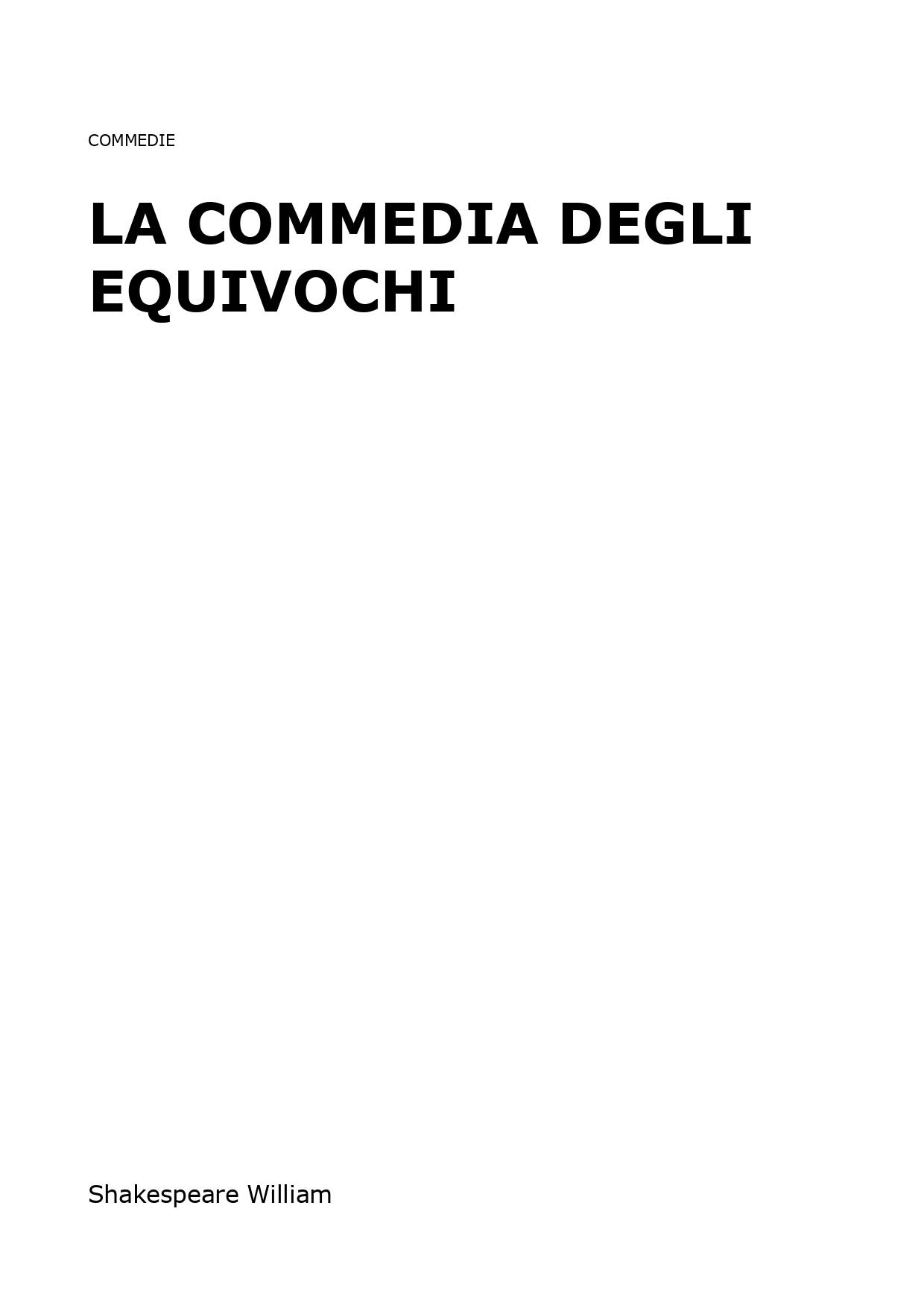 La commedia degli equivochi