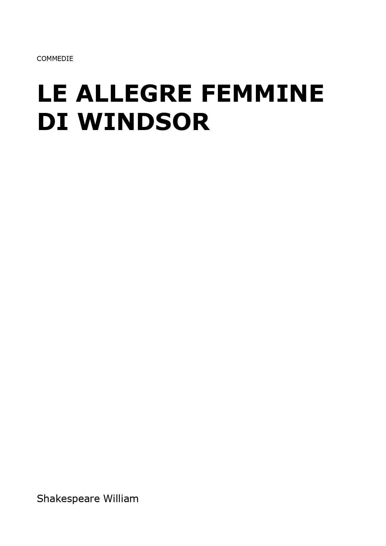 Le Allegre Femmine di Windsor